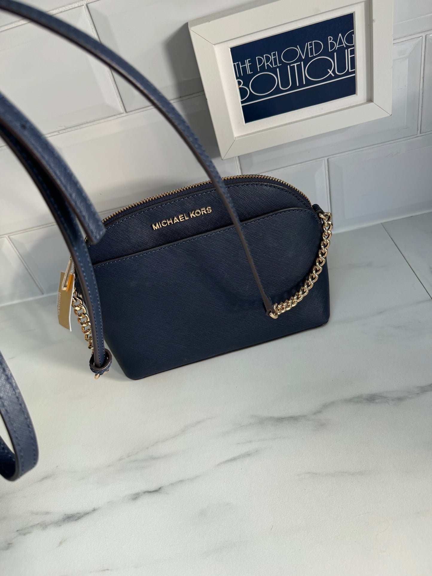 Michael Kors Emmy Dome shoulder bag - Navy blue