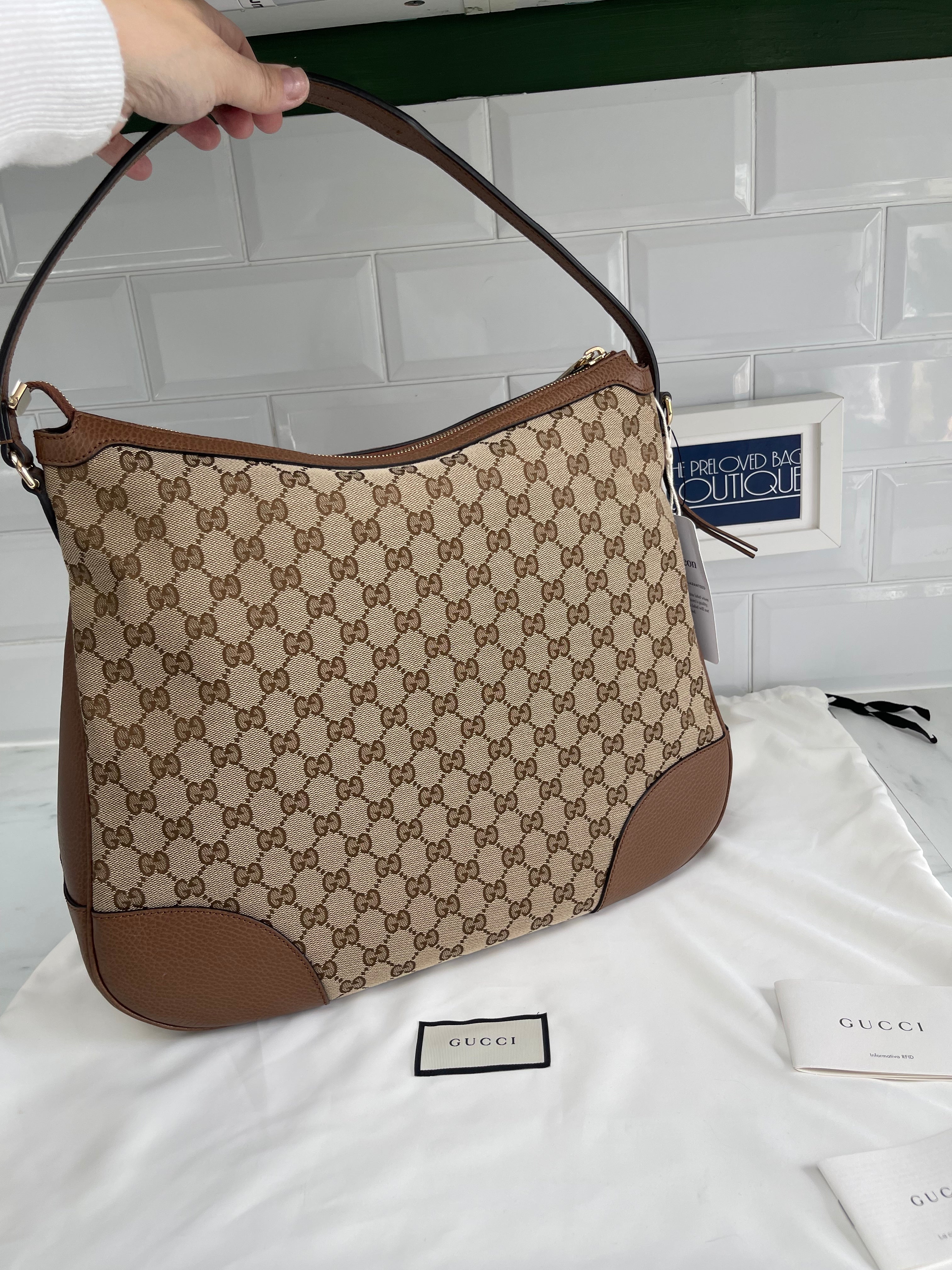 Gucci large sale leather hobo bag