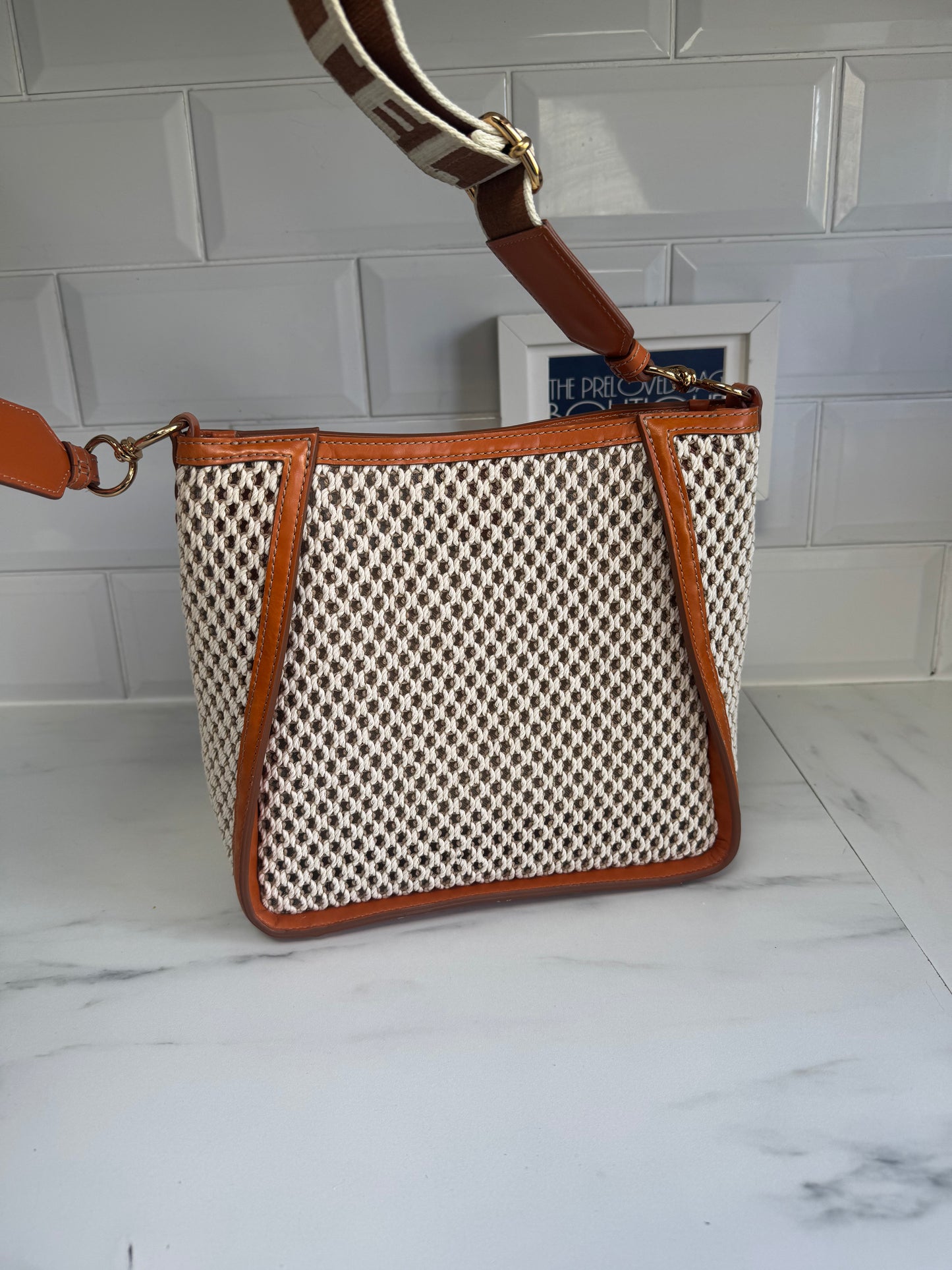 Stella McCartney Eco Mesh Rope Crossbody bag - Tan, Beige and Ivory
