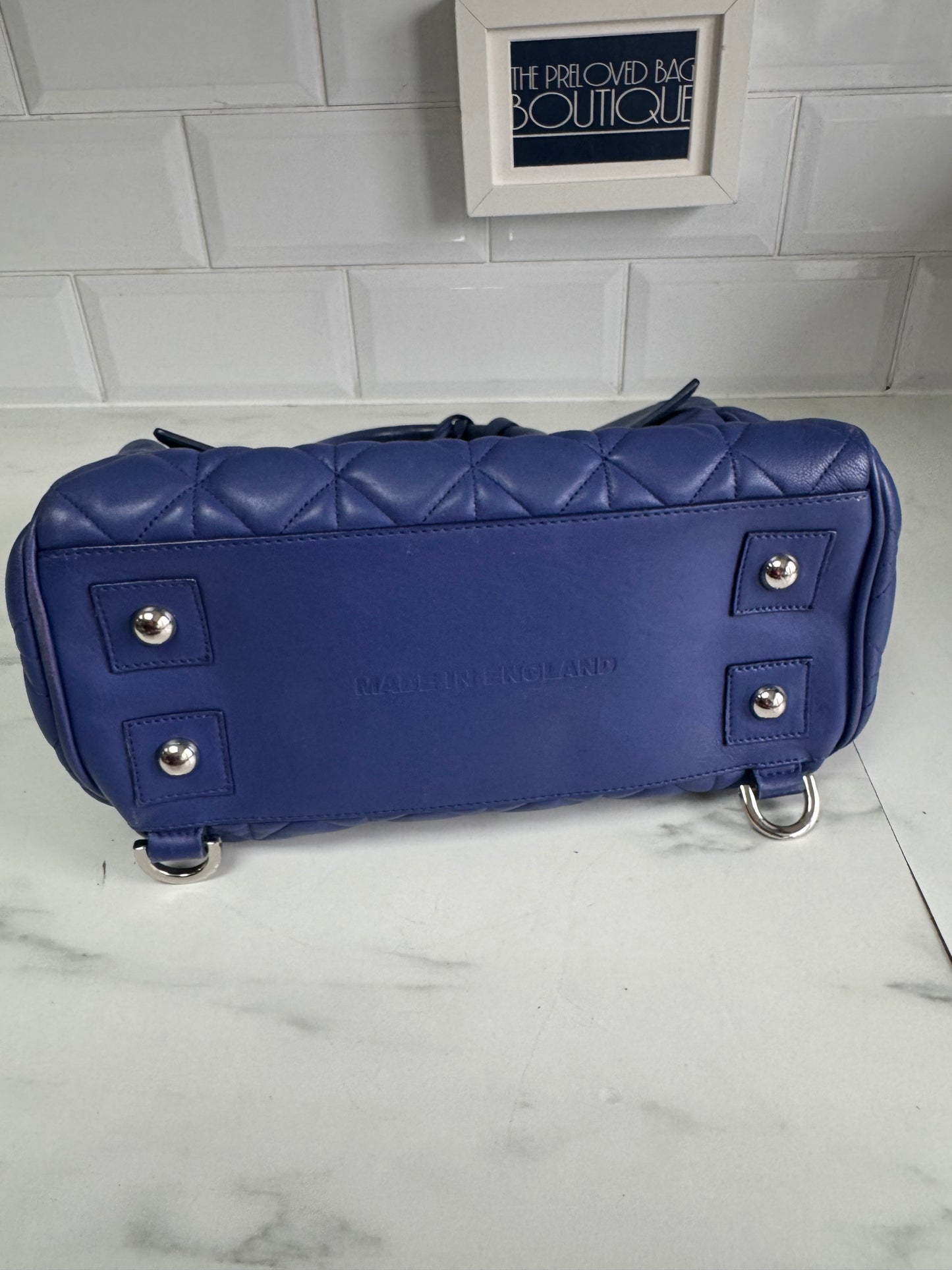 Mulberry Medium Quilted “Cara Delevingne” Backpack - Indigo Blue