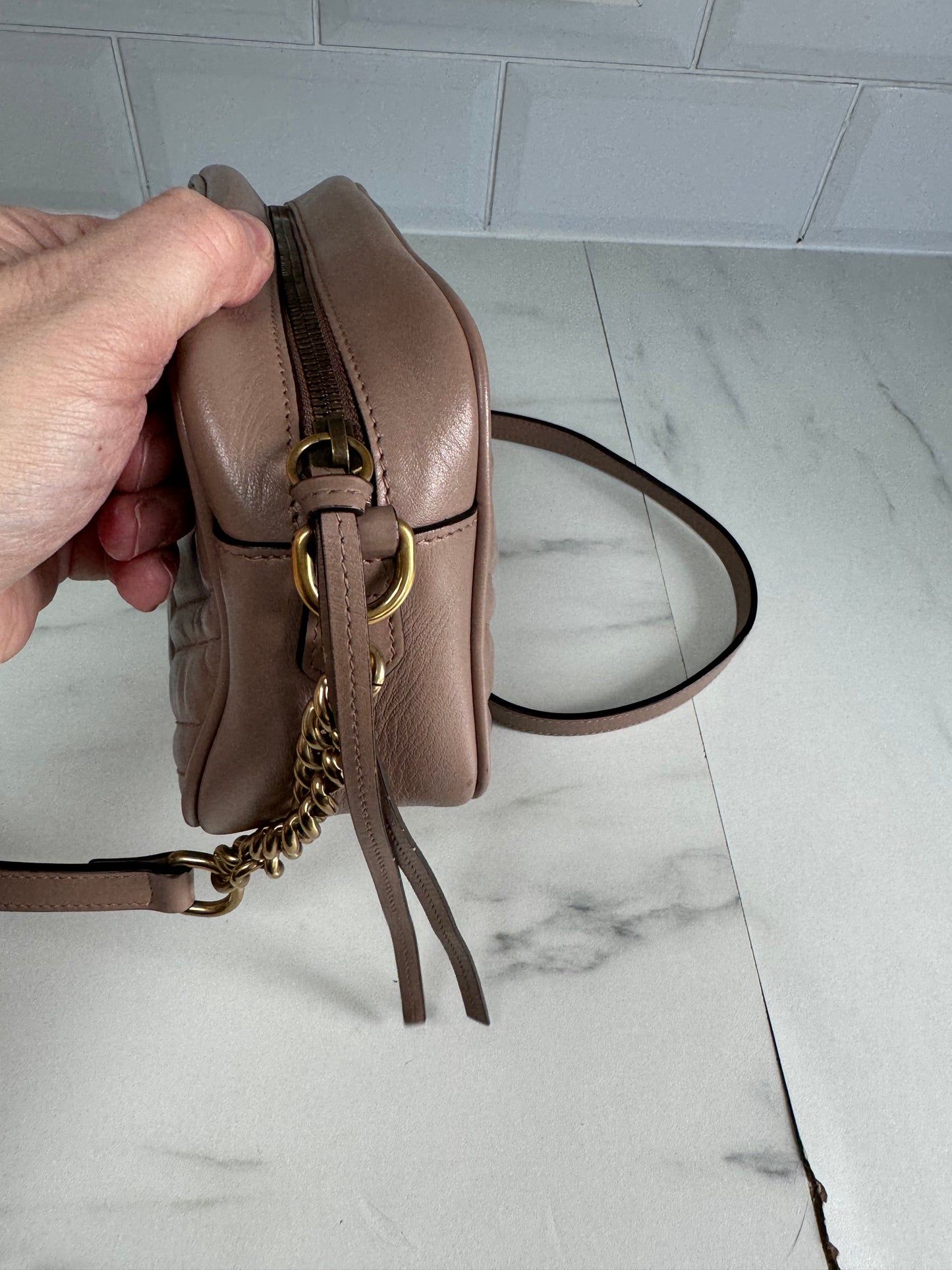 Gucci Marmont Shoulder Bag - Nude