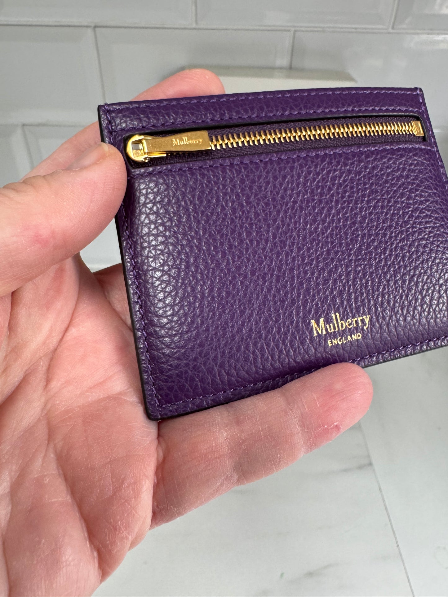 Mulberry Zipped Card Holder - Amethyst