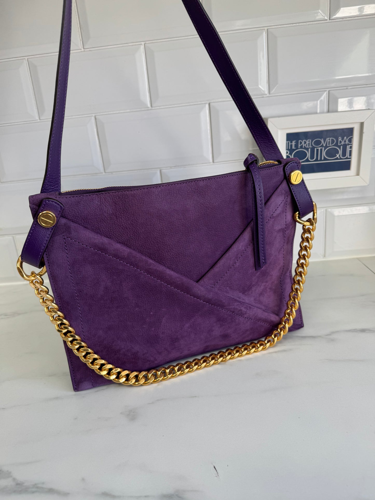 Mulberry M Zipped Pouch - Amethyst