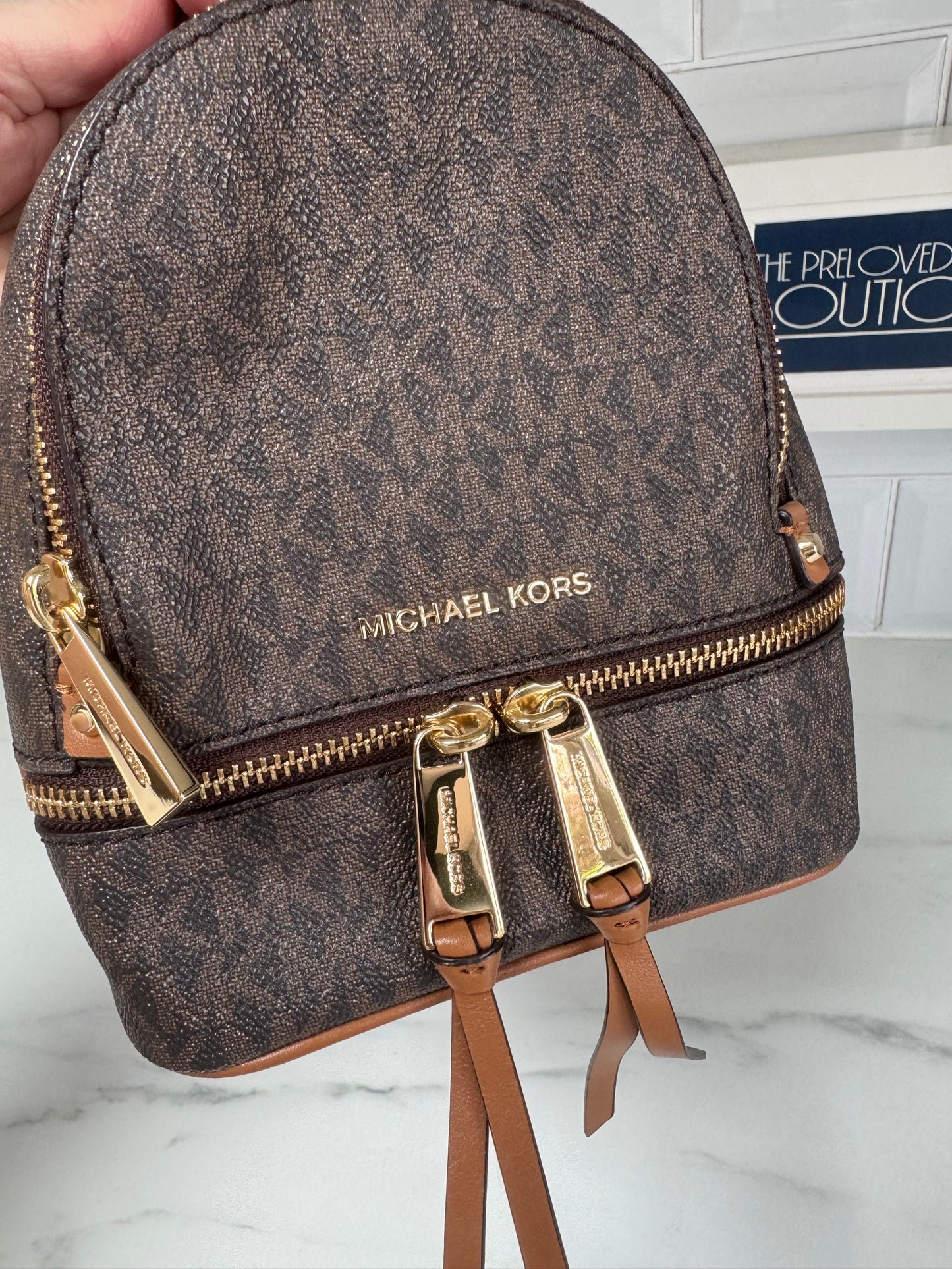 Michael Kors Rhea Mini Backpack - Brown