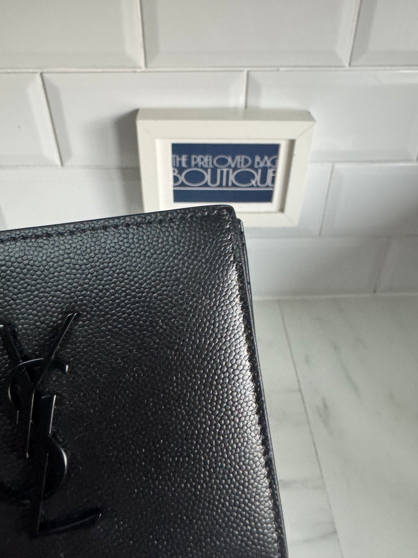 Saint Laurent (YSL) Monogram Bifold Card Holder/Wallet - Black