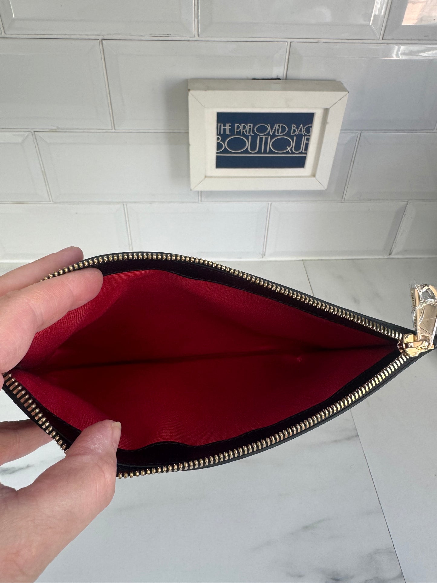 Aspinal of London Zip top clutch & Card Holder - Black