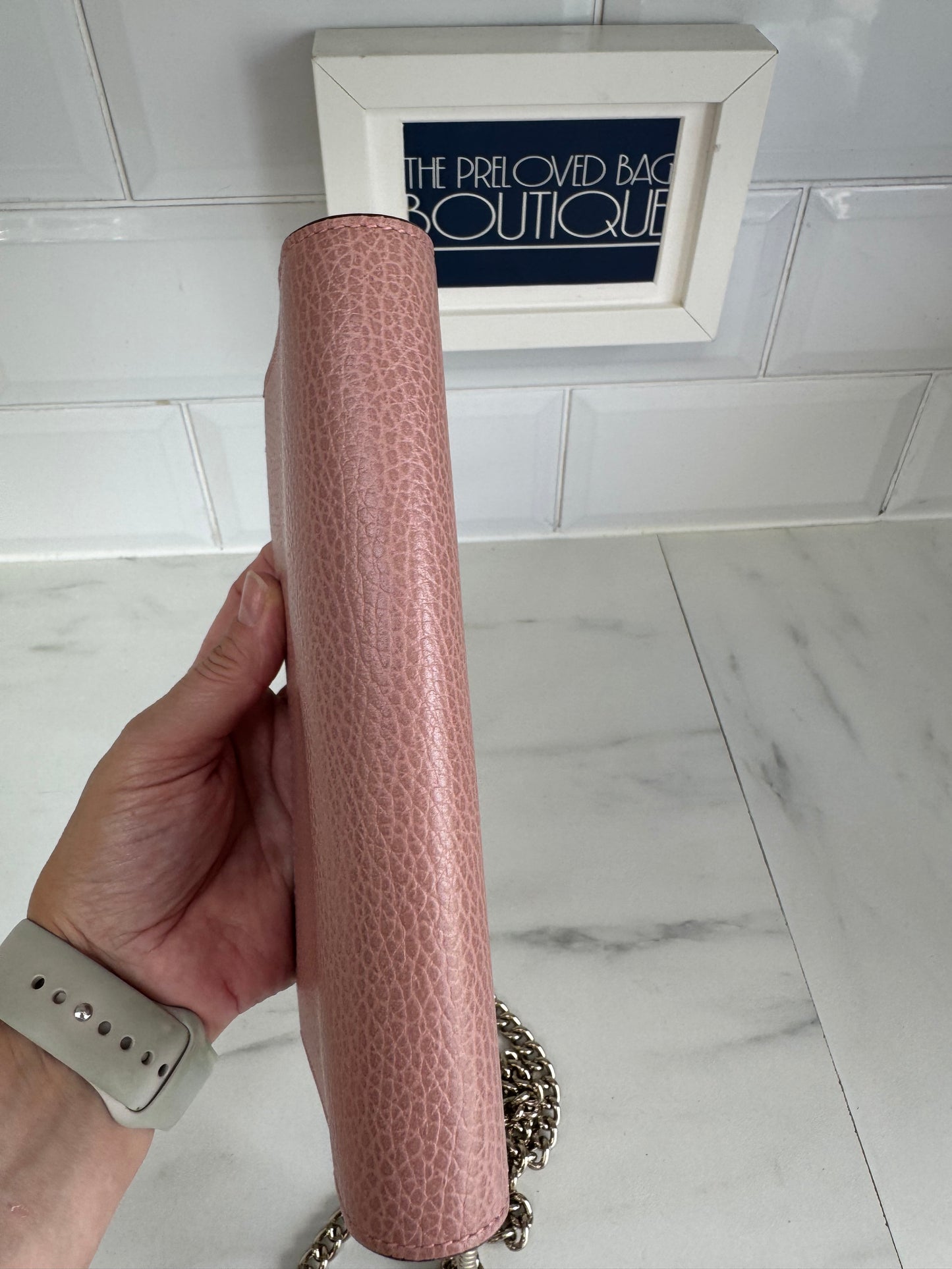 Gucci Dollar Medium Betty Chain Wallet - Pink