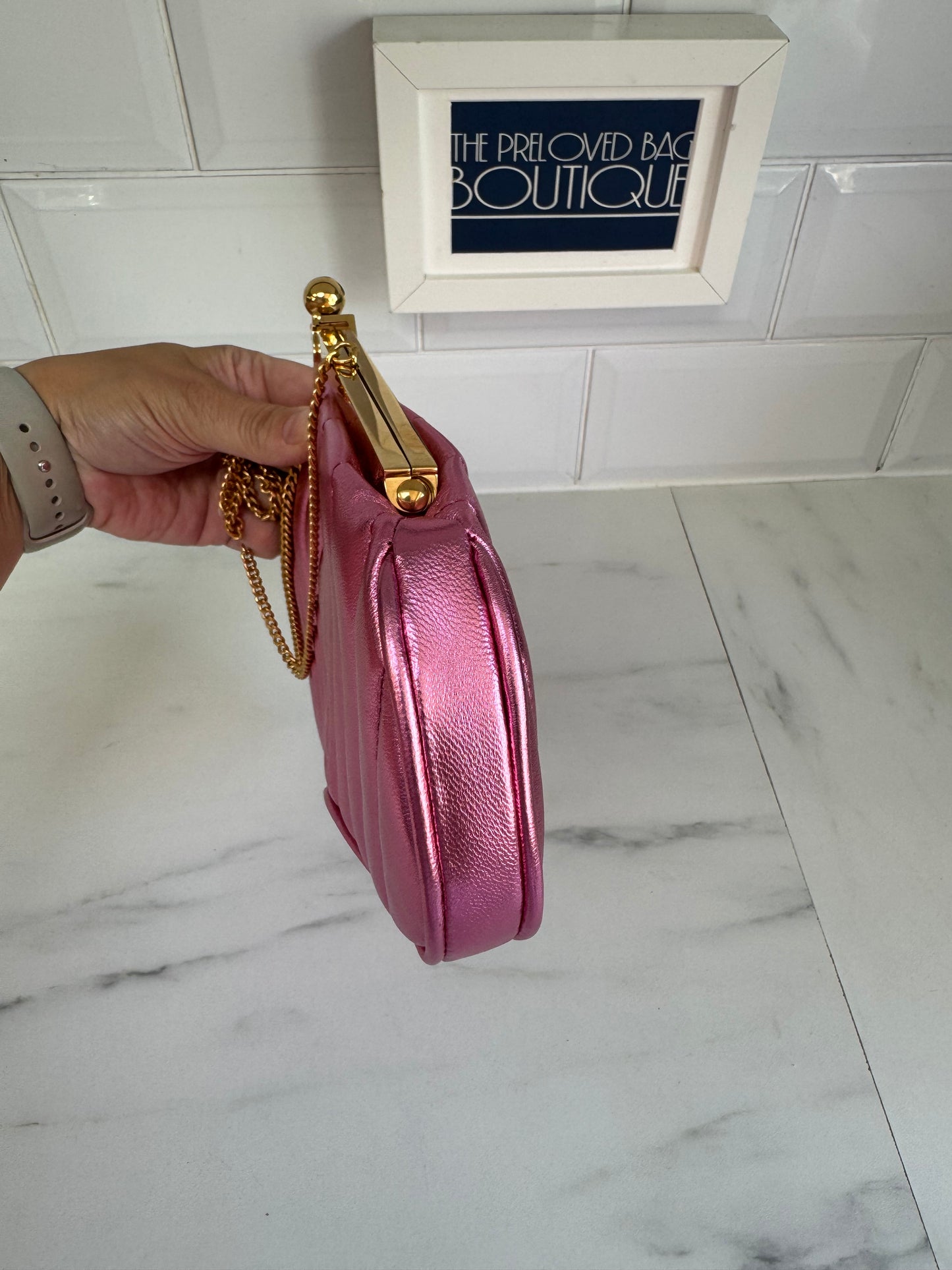 Mulberry Small Witney Heart Clutch - Metallic Pink