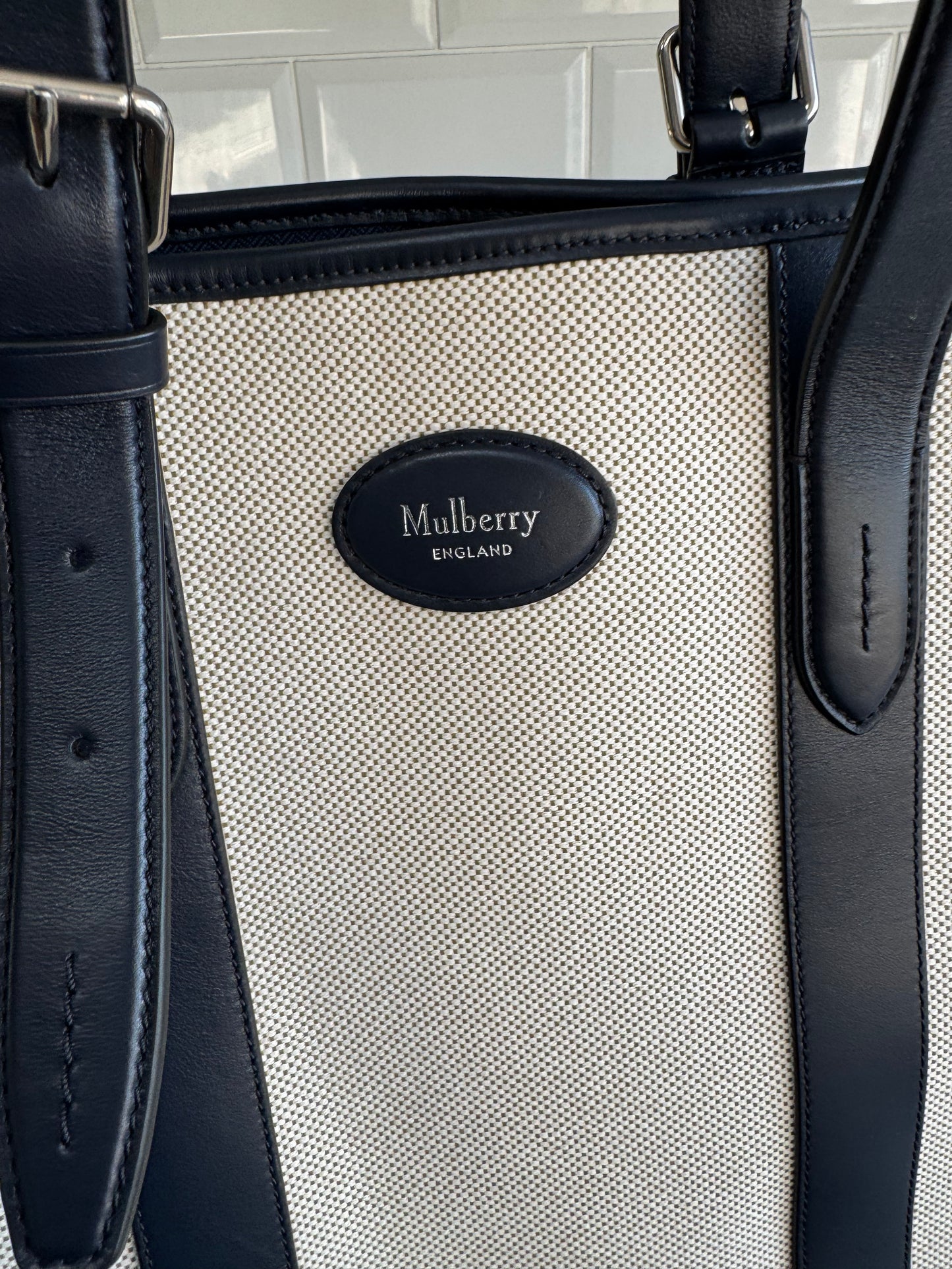 Mulberry Heritage tote - Canvas and Midnight Smooth Calf