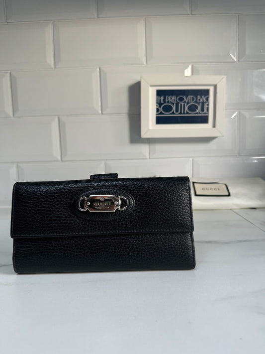 Gucci Continental Flap Wallet - Black