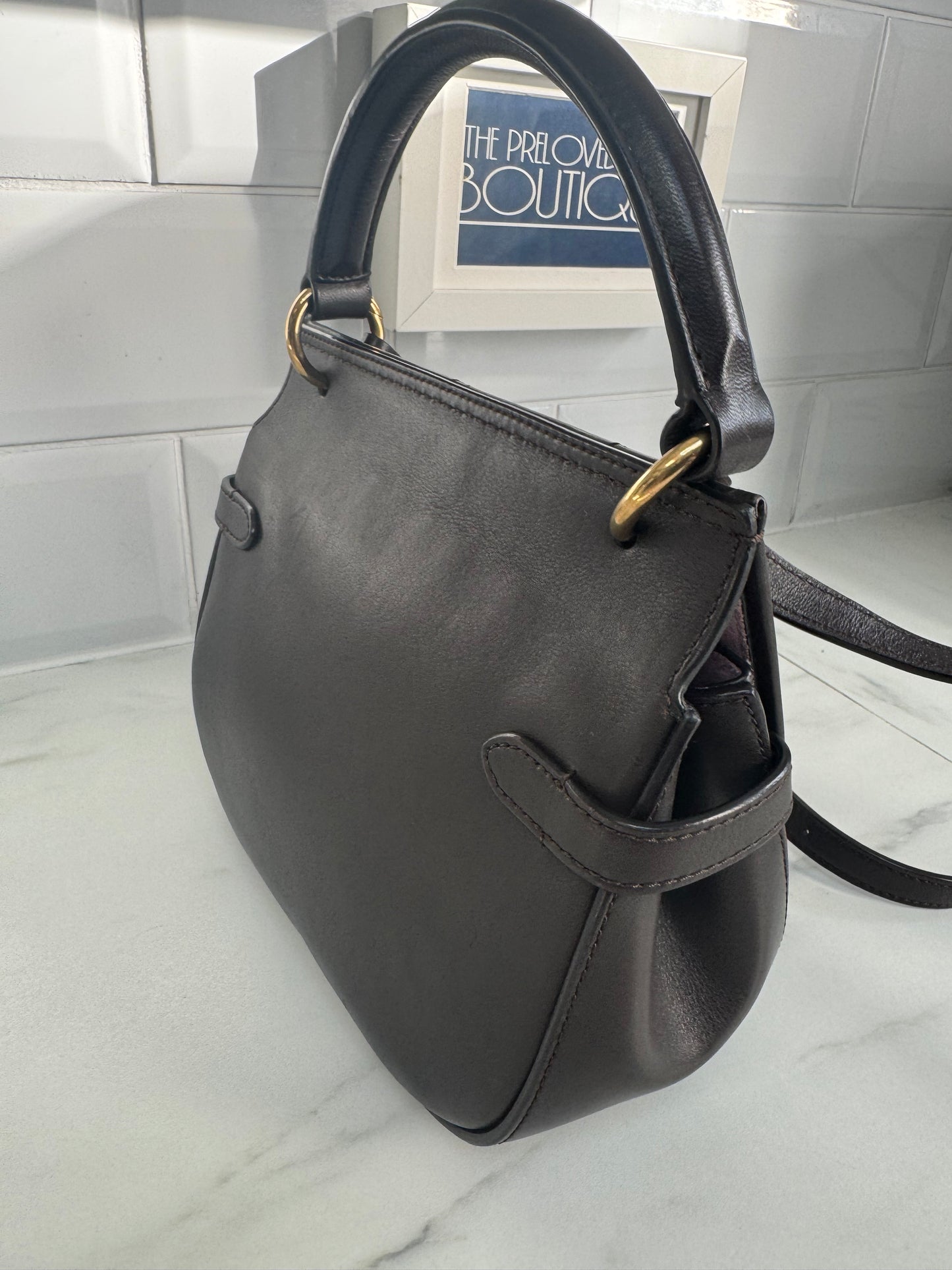 Mulberry Small Amberley Quilted Heart Satchel - Chocolate