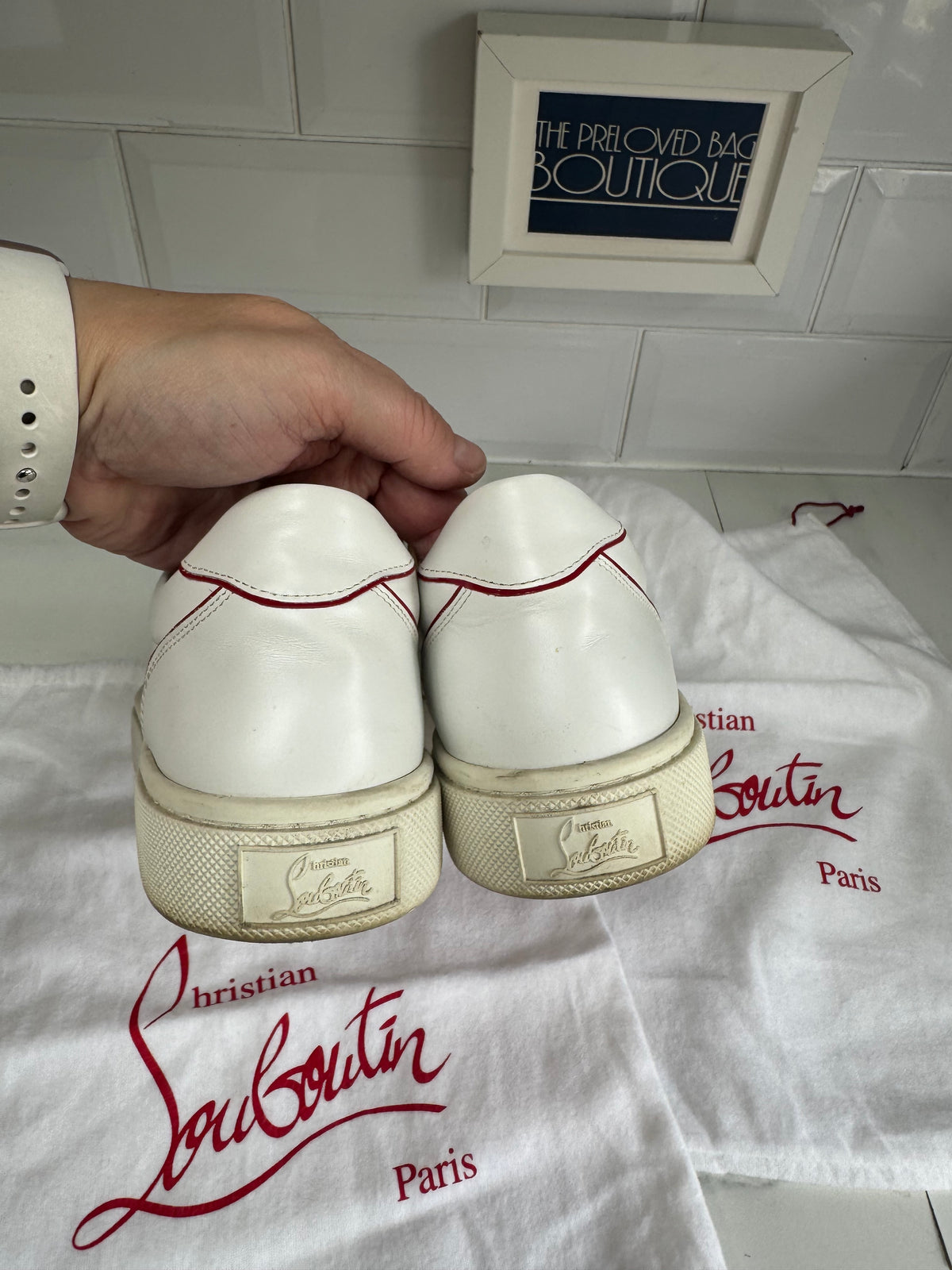 Christian Louboutin Viera Sneakers - White and Red