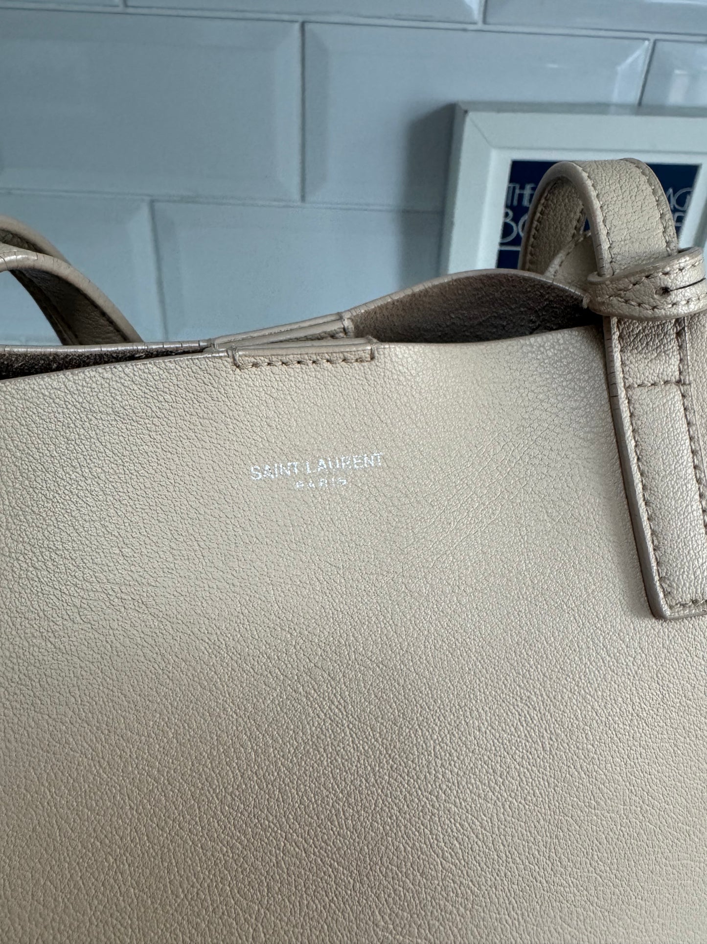 Saint Laurent East West Shopper Tote - Beige
