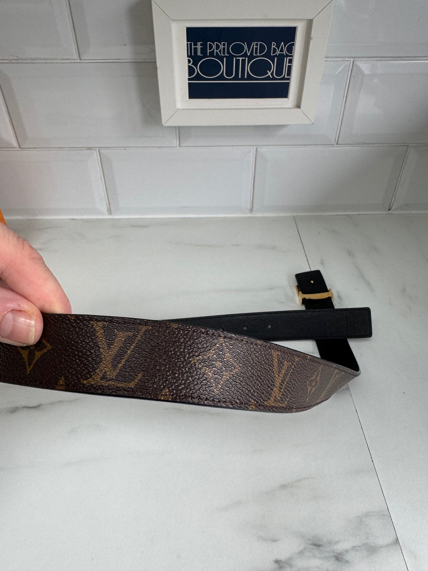 Louis Vuitton Initials Slim Monogram Belt - Brown
