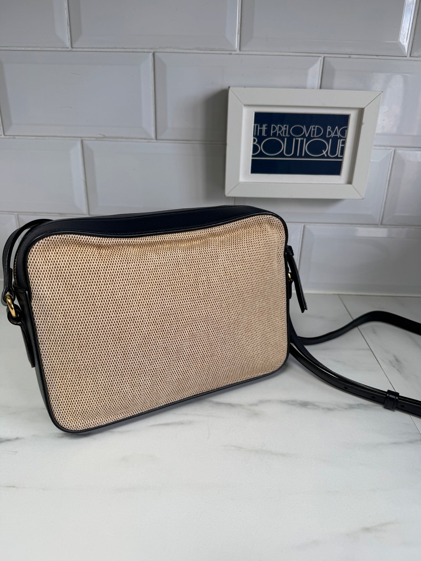Gucci 1955 Flap Pocket Camera Bag - Beige, Navy