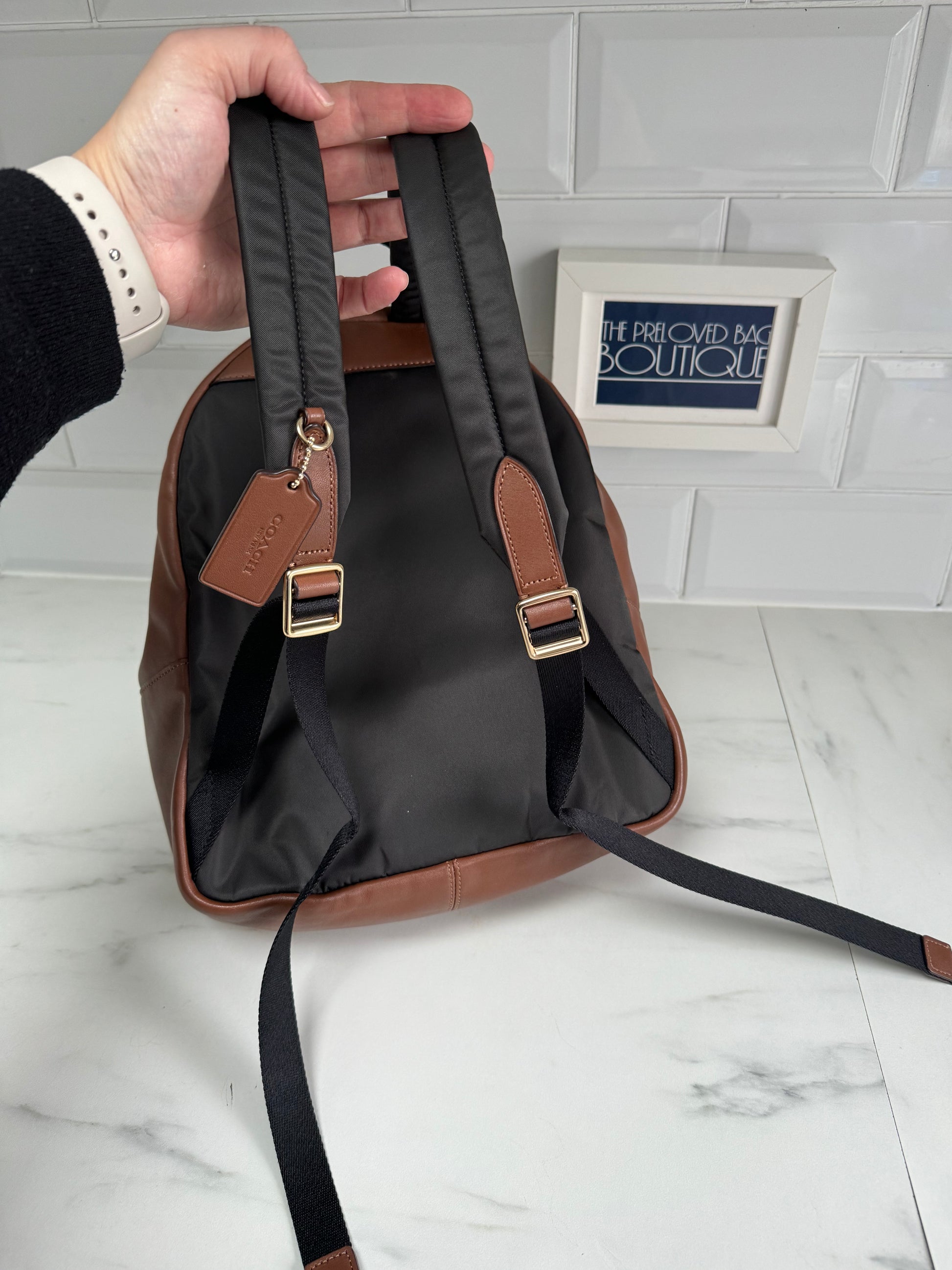 Medium charlie backpack clearance in signature canvas