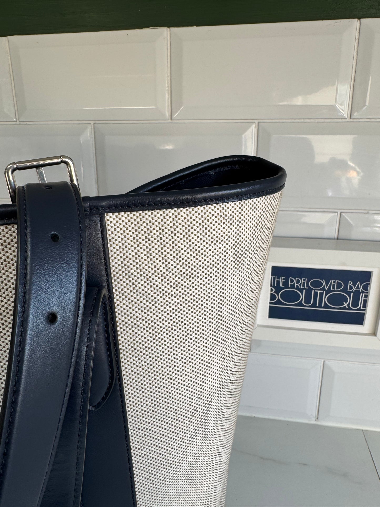 Mulberry Heritage tote - Canvas and Midnight Smooth Calf