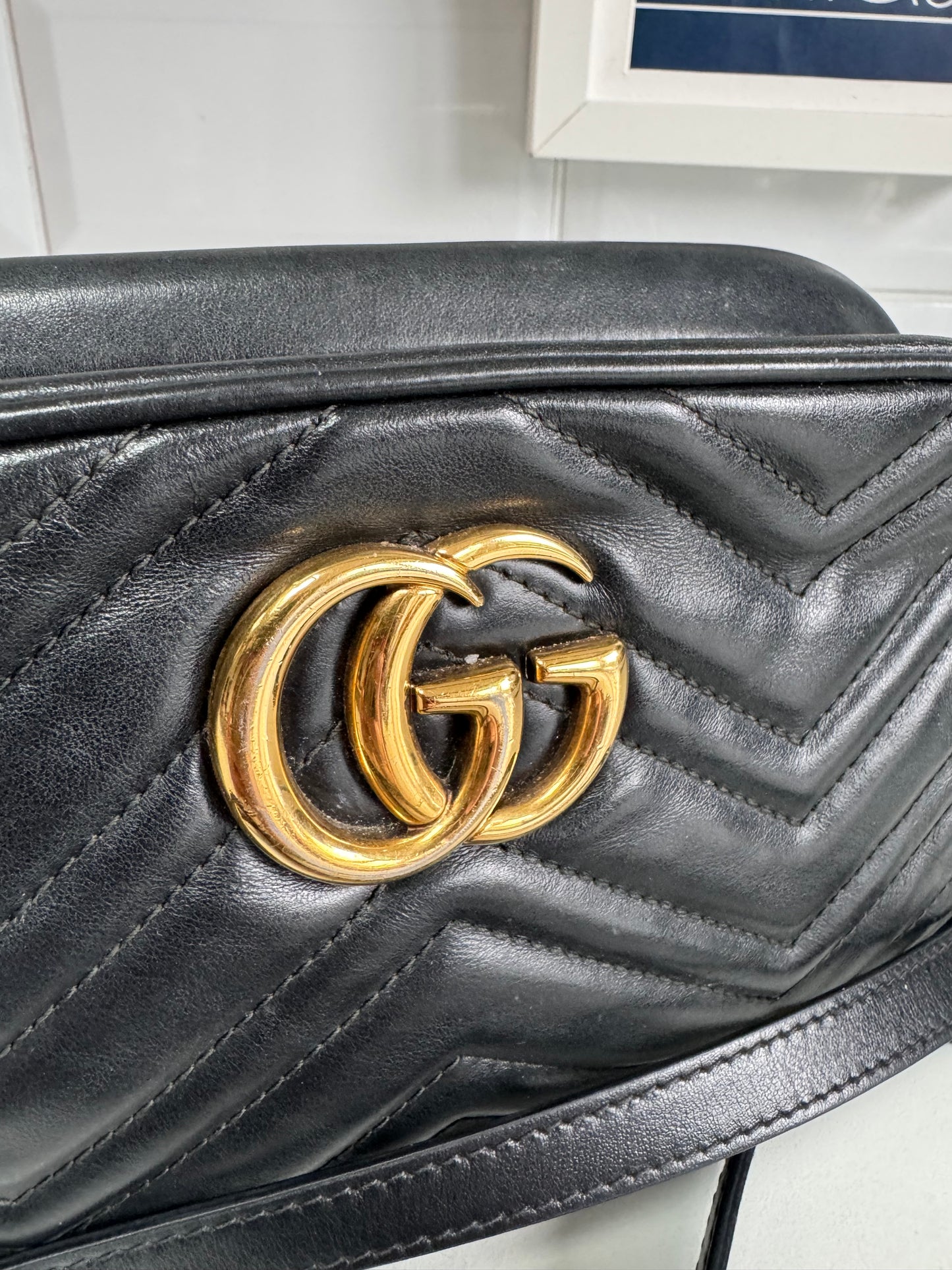 Gucci GG Mini Marmont Shoulder Bag - Black