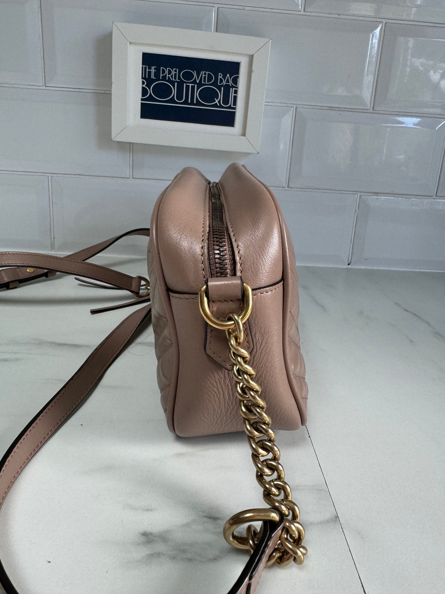 Gucci Marmont Shoulder Bag - Nude