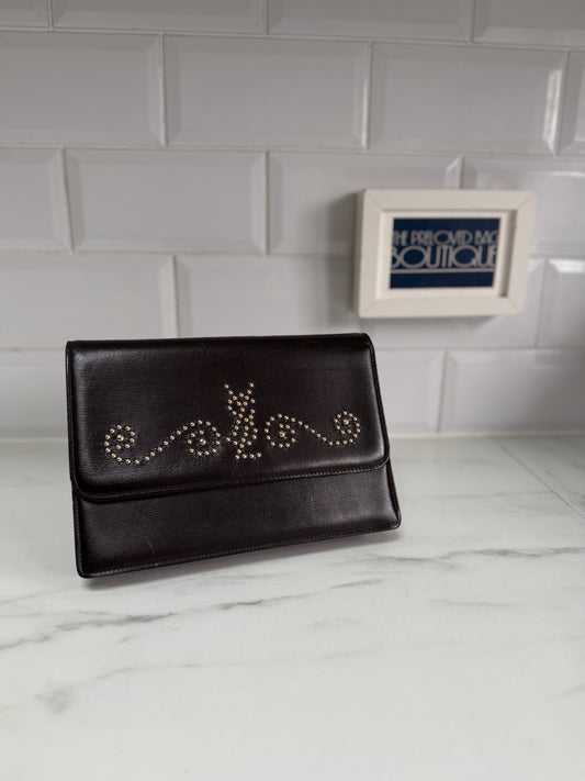 Yves Saint Laurent - Vintage Clutch with Studs - Brown