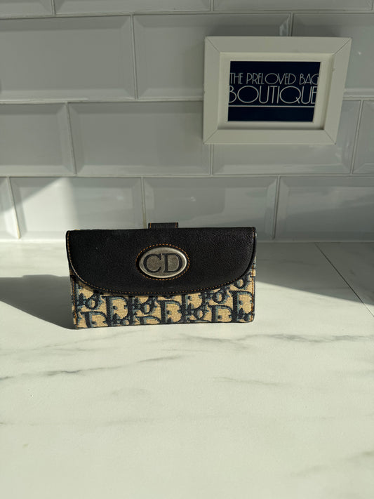 Christian Dior Trotter Jacquard Purse - Navy