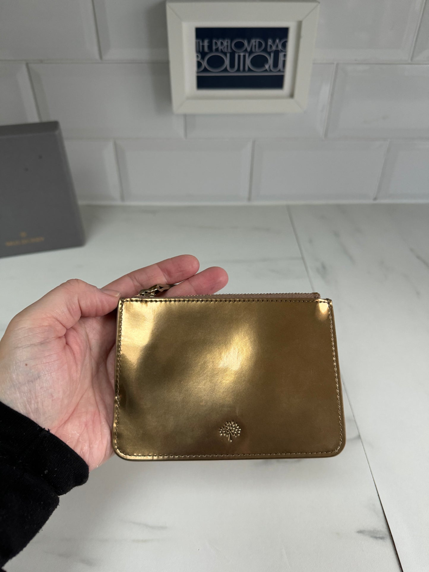 Mulberry Zipped Coin Purse - Metallic Gold