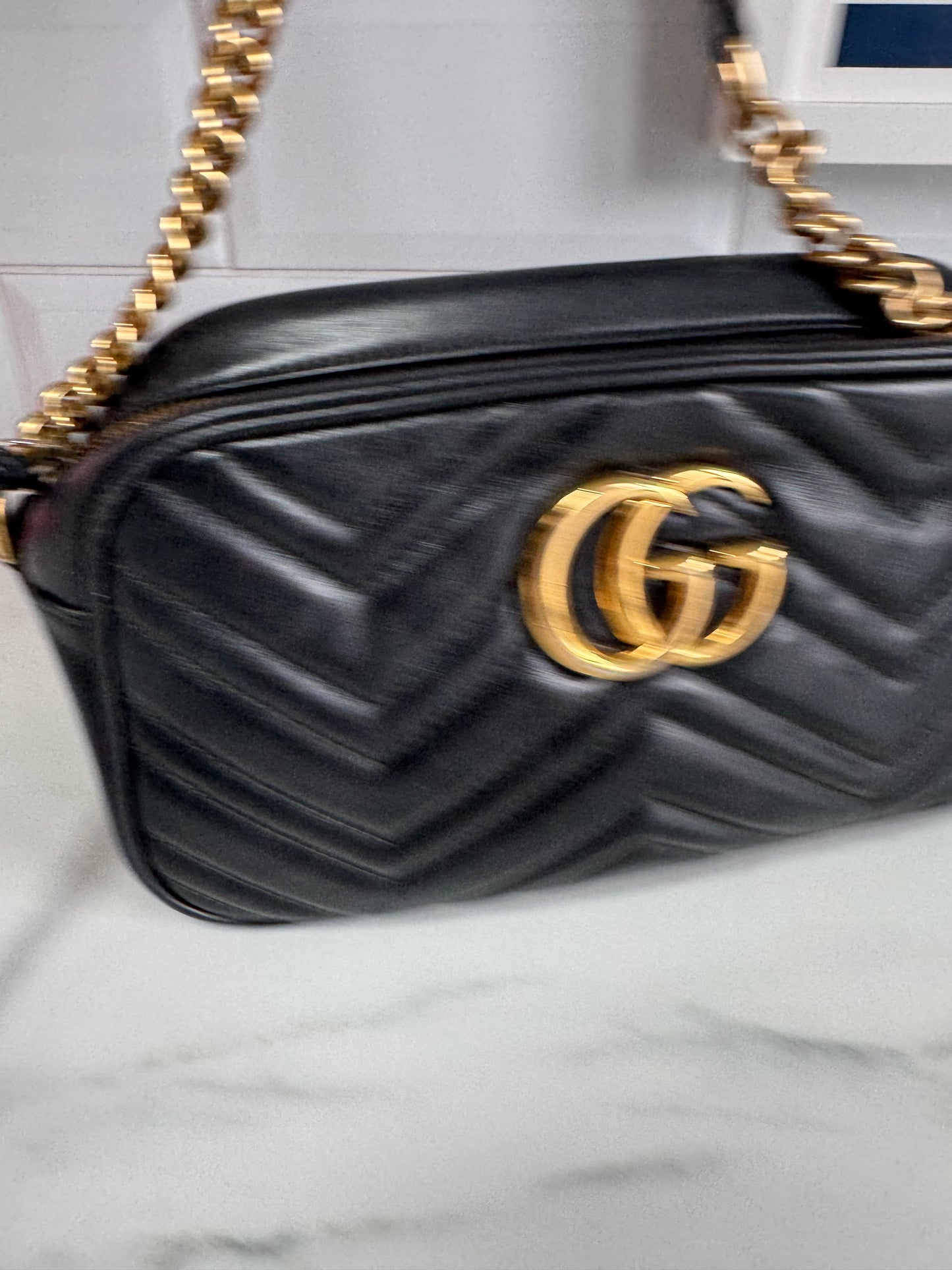 Gucci GG Mini Marmont Shoulder Bag - Black