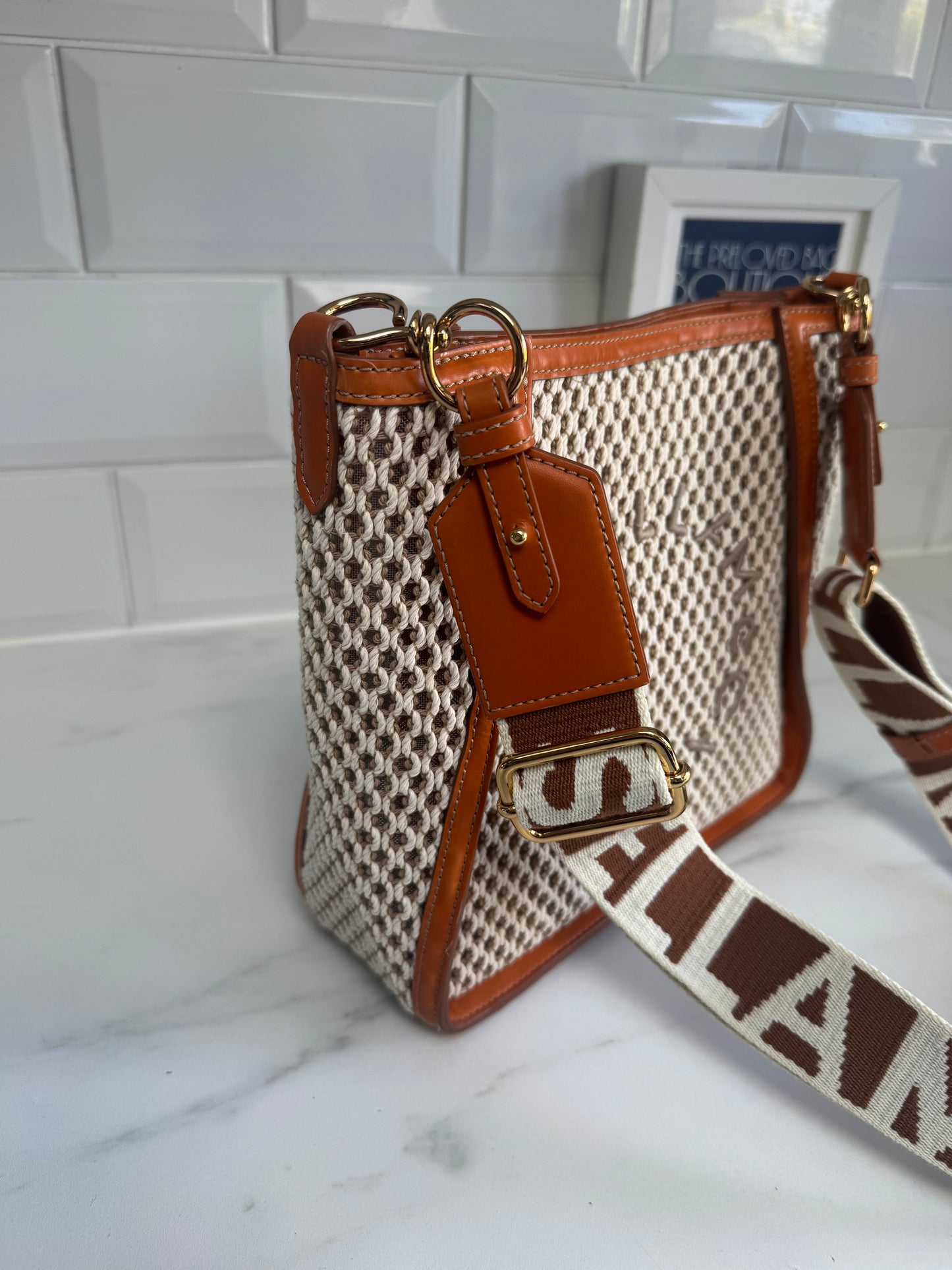 Stella McCartney Eco Mesh Rope Crossbody bag - Tan, Beige and Ivory