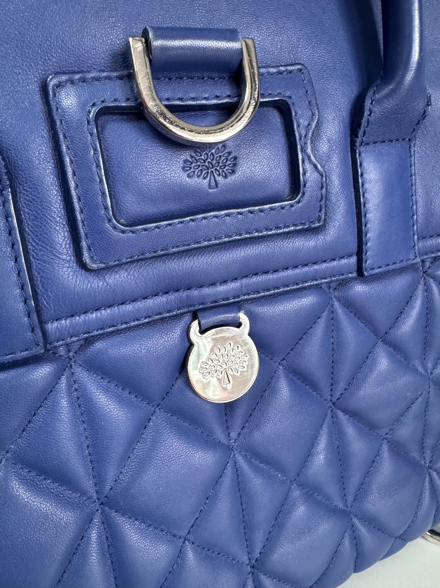 Mulberry Medium Quilted “Cara Delevingne” Backpack - Indigo Blue
