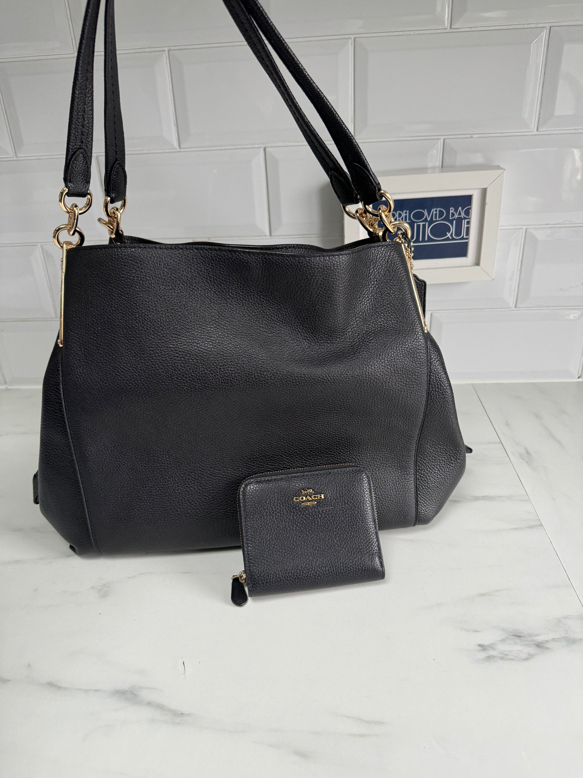 Black and discount grey coach wallet