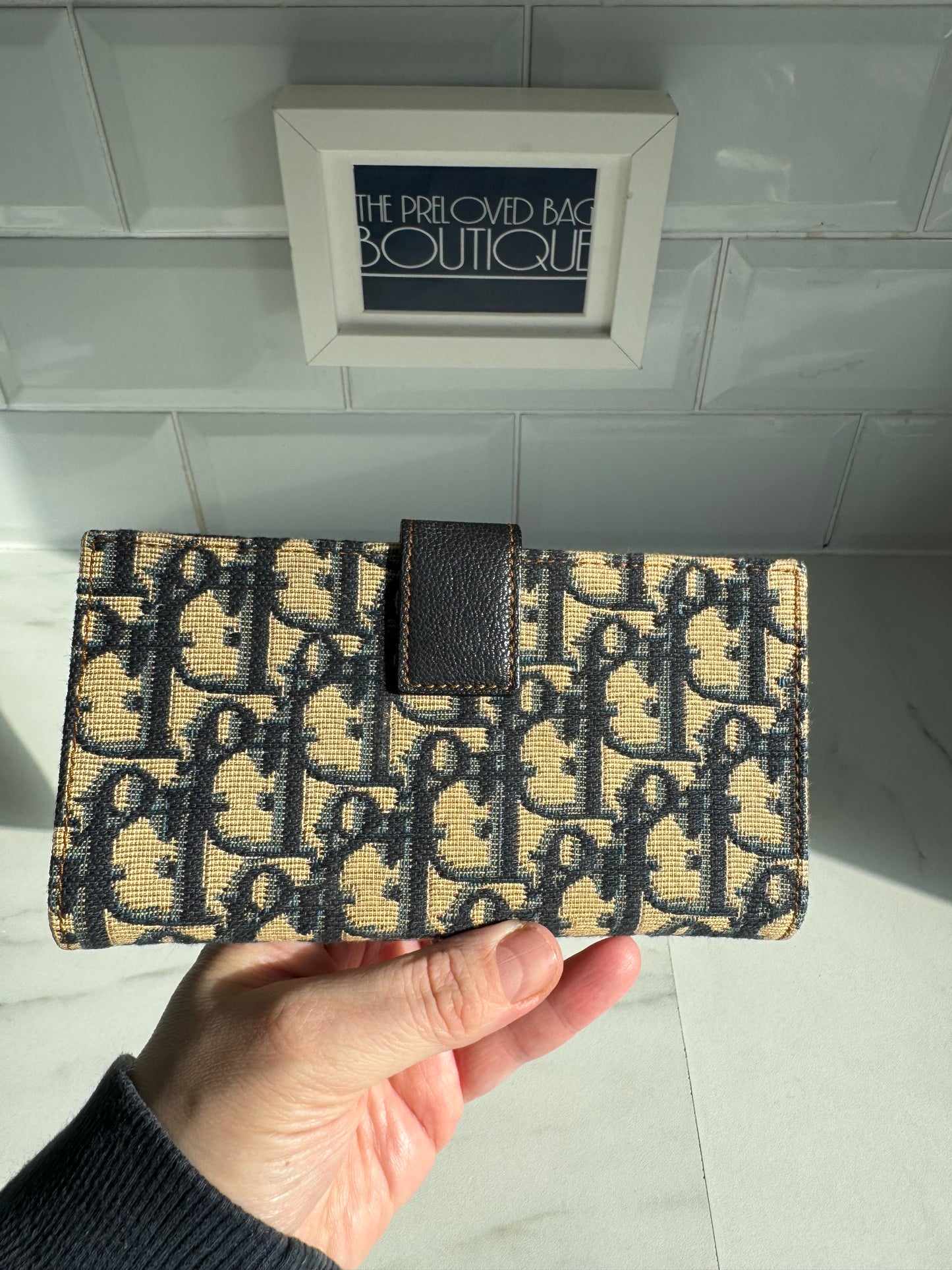 Christian Dior Trotter Jacquard Purse - Navy