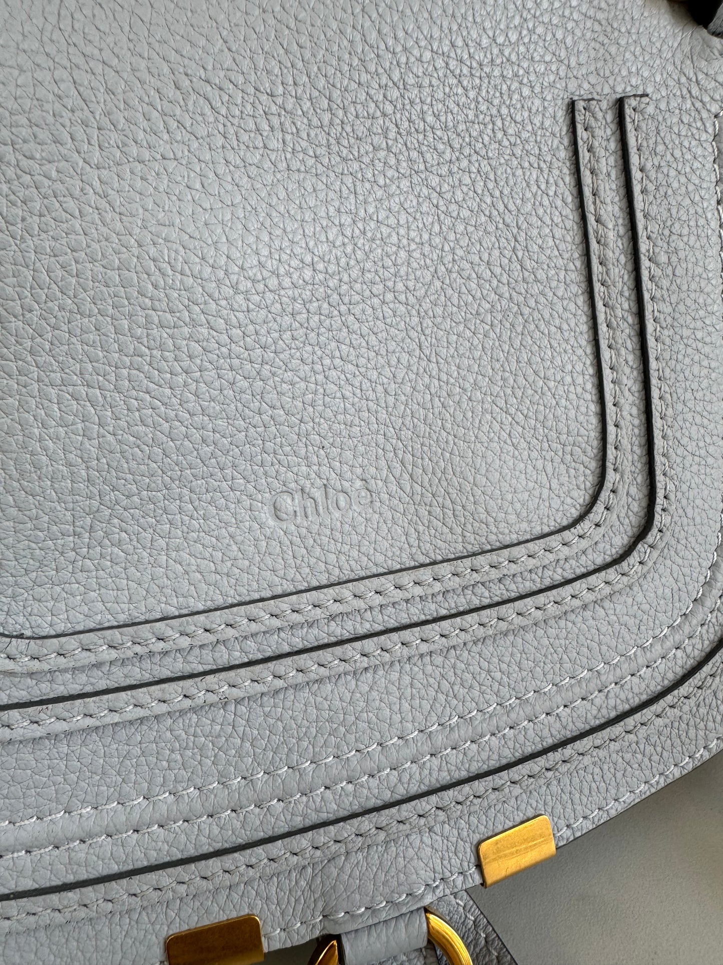 Chloé Small Marcie Saddle Bag - Washed Blue
