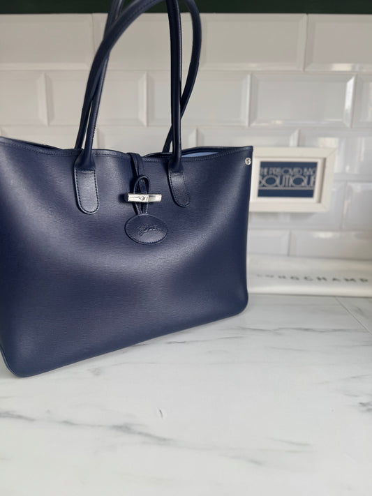 Longchamp Le Roseau Tote - Navy