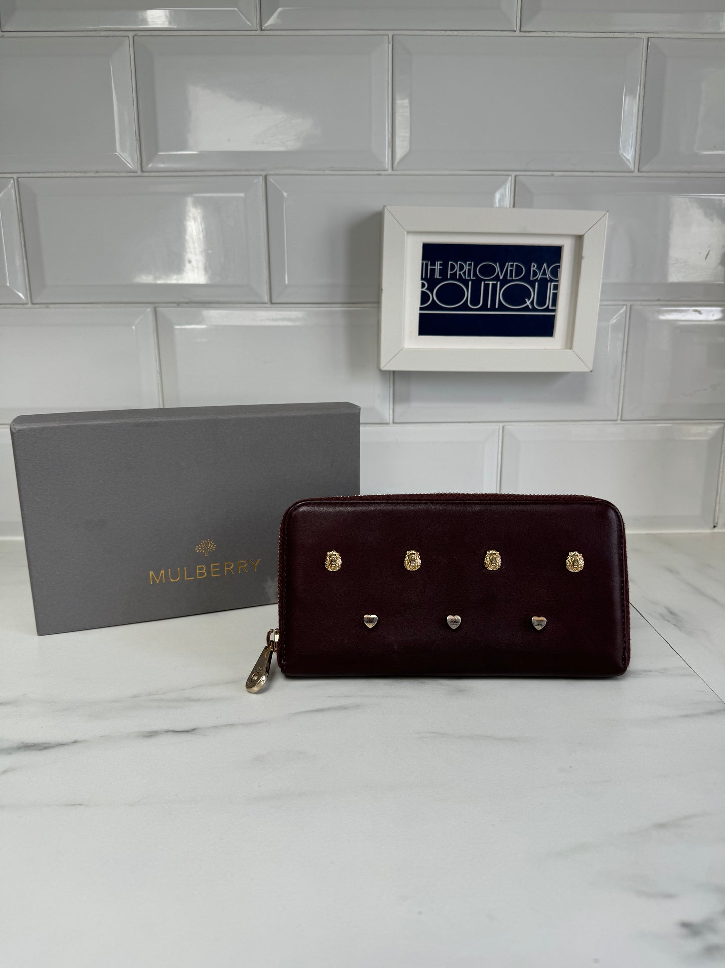 Mulberry Cara Rivet Long Continental Wallet - Oxblood