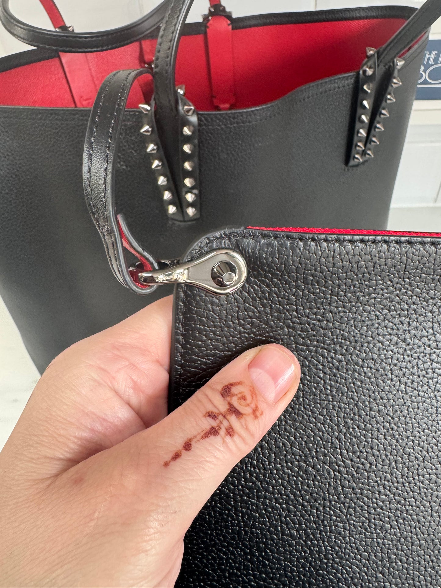 Christian Louboutin Cabata Tote - Black and Red