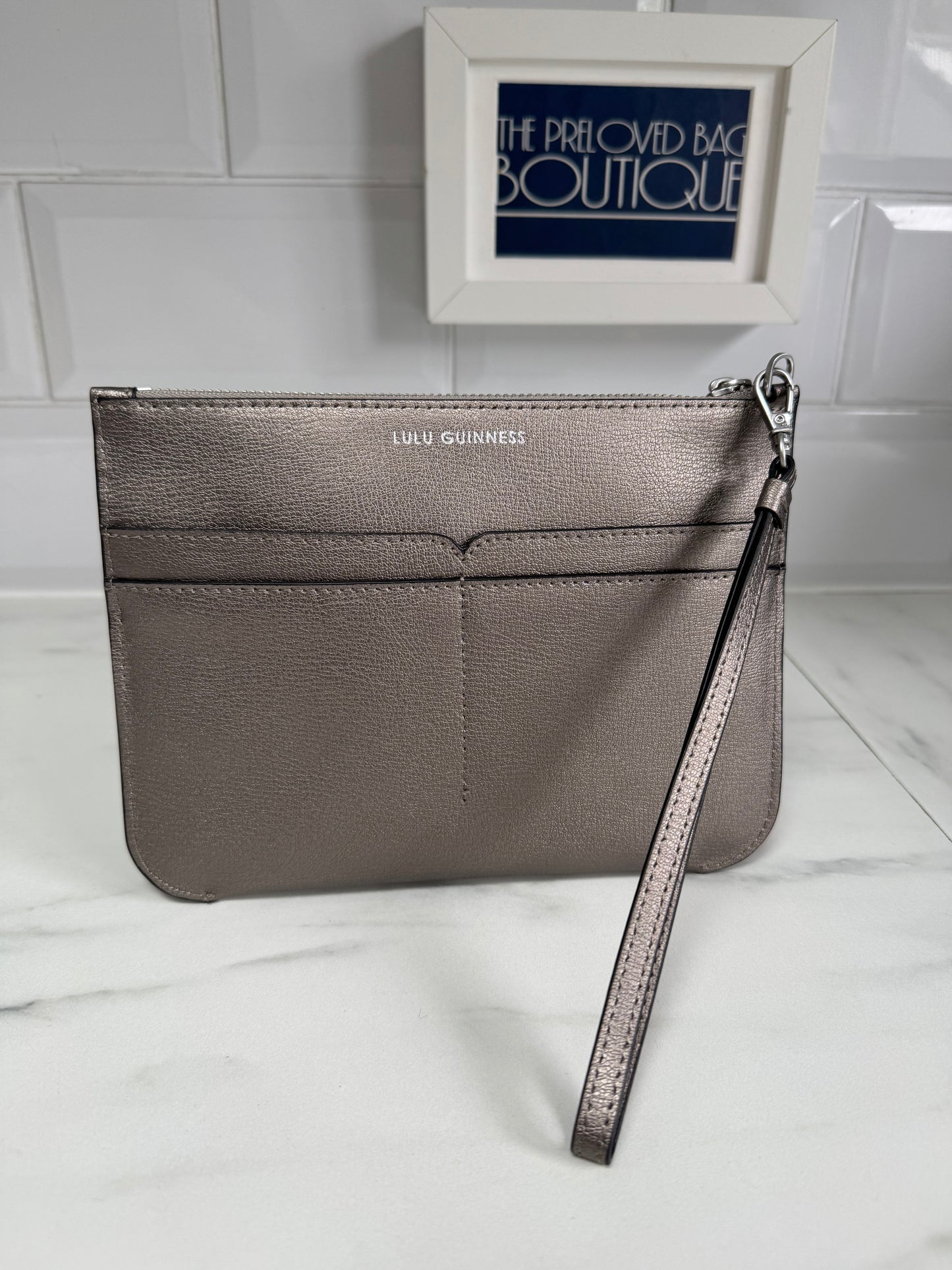 Lulu Guinness Lip Pin Cole Pochette - Pewter