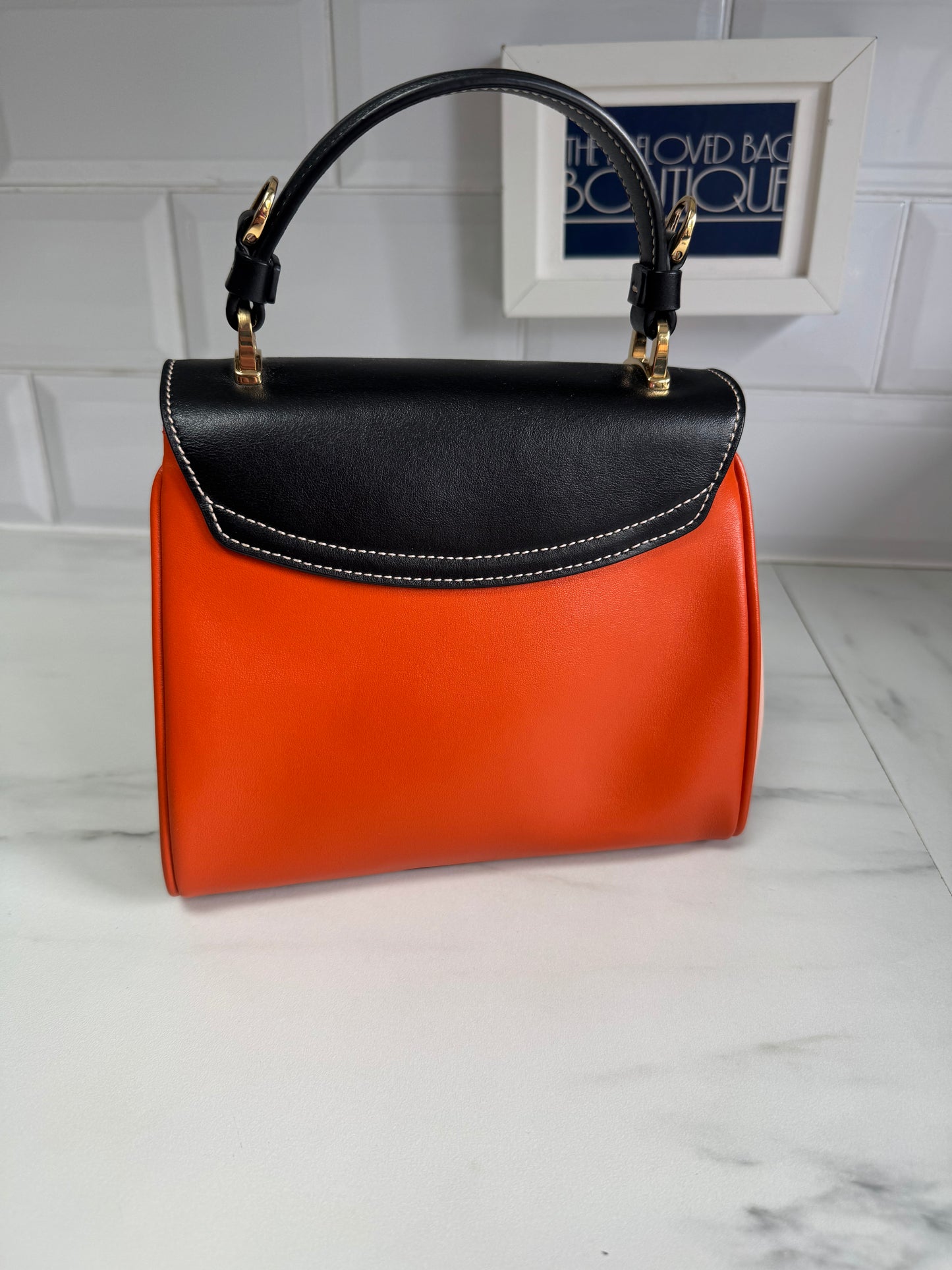 Tods T Bag - Black and Orange