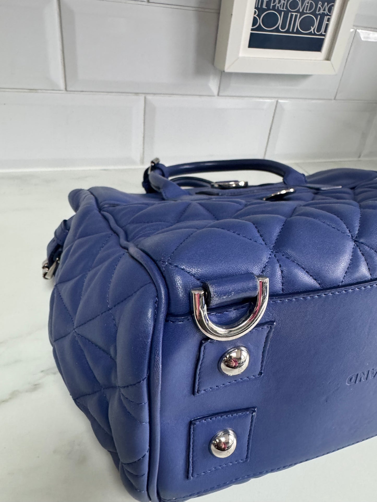 Mulberry Medium Quilted “Cara Delevingne” Backpack - Indigo Blue