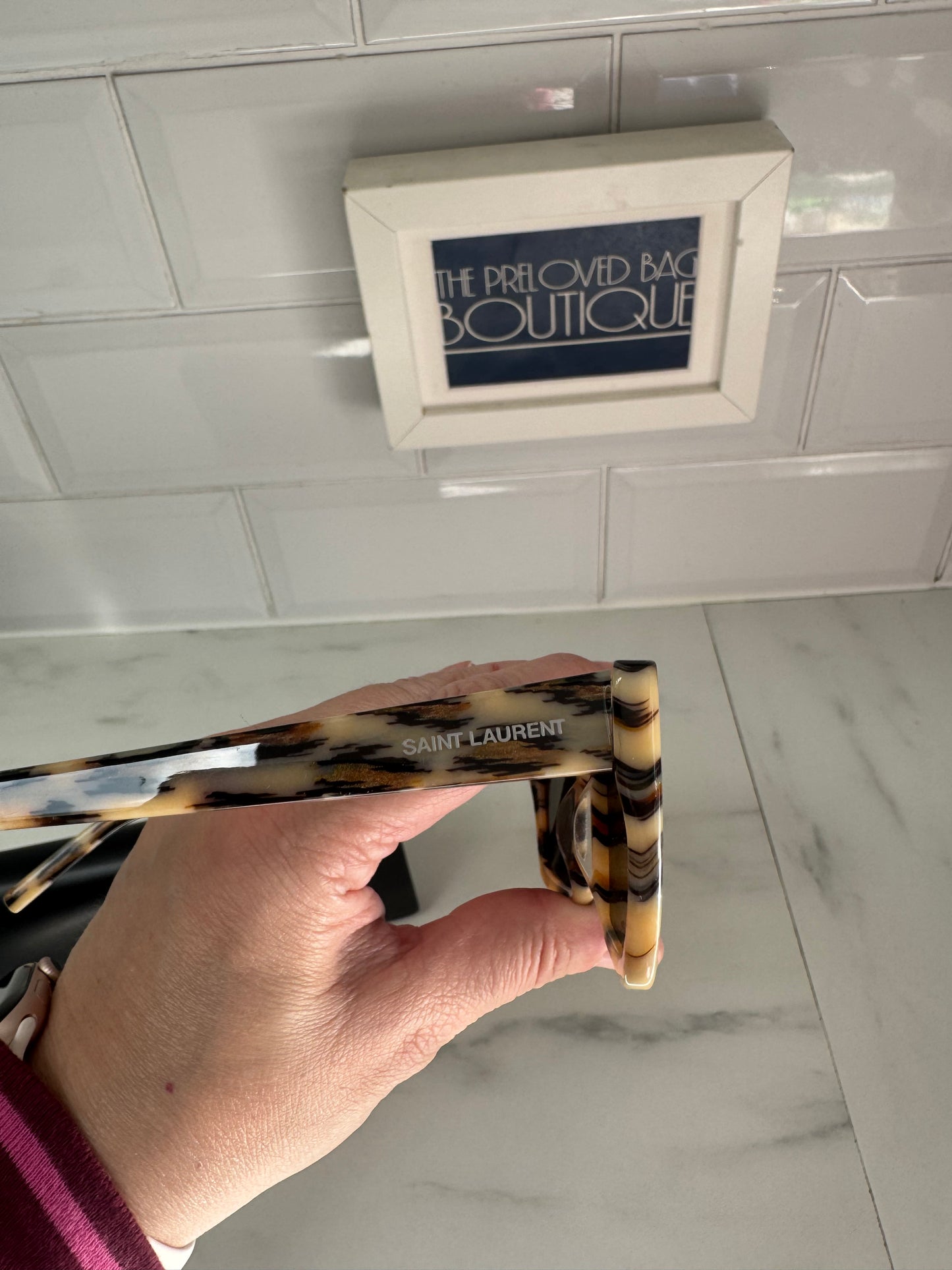 Saint Laurent Deville Sunglasses - Ivory & Bronze