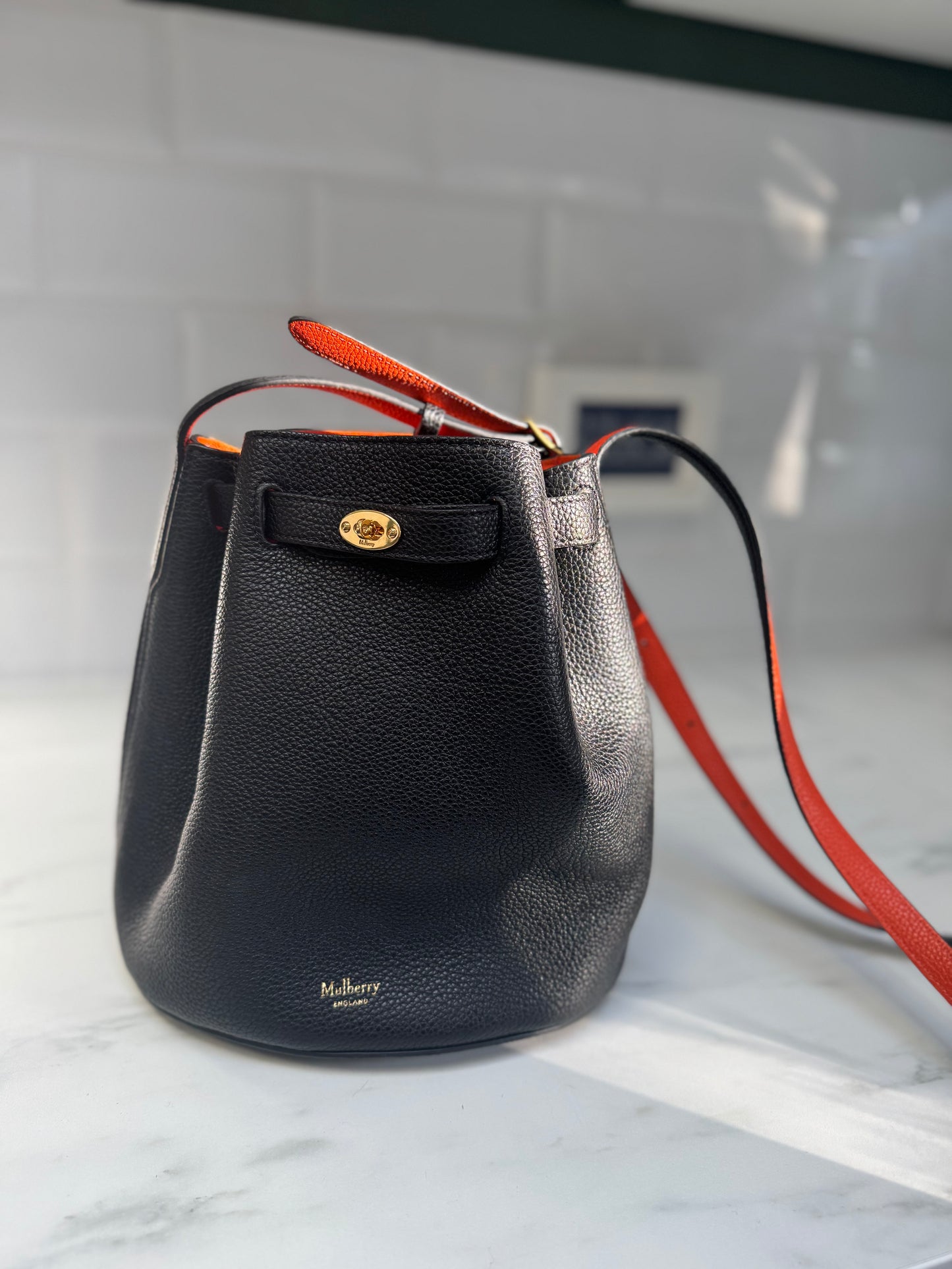Mulberry Abbey Bag - Black and Orange