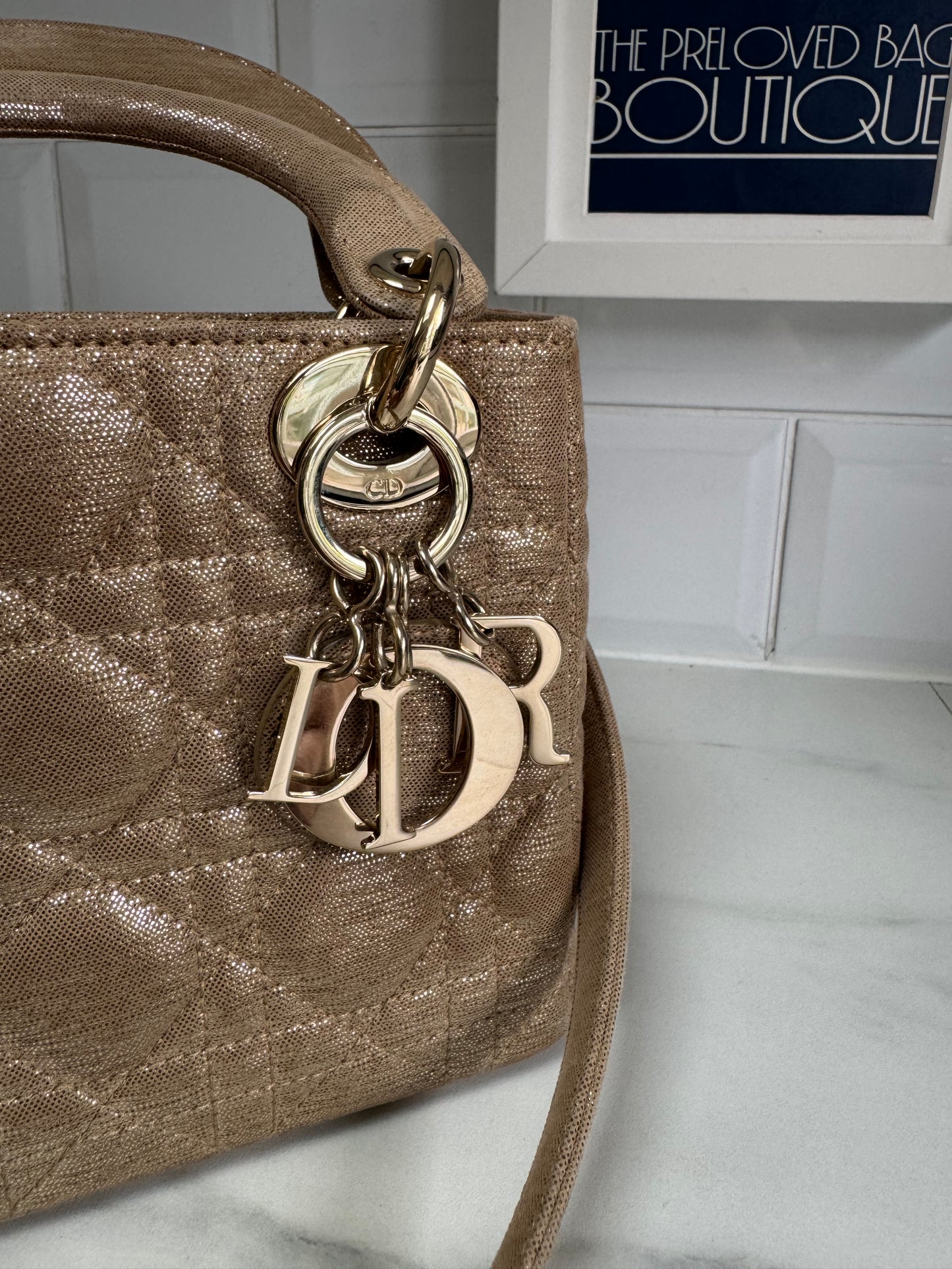 Dior Mini Lady Dior - Champagne/Gold