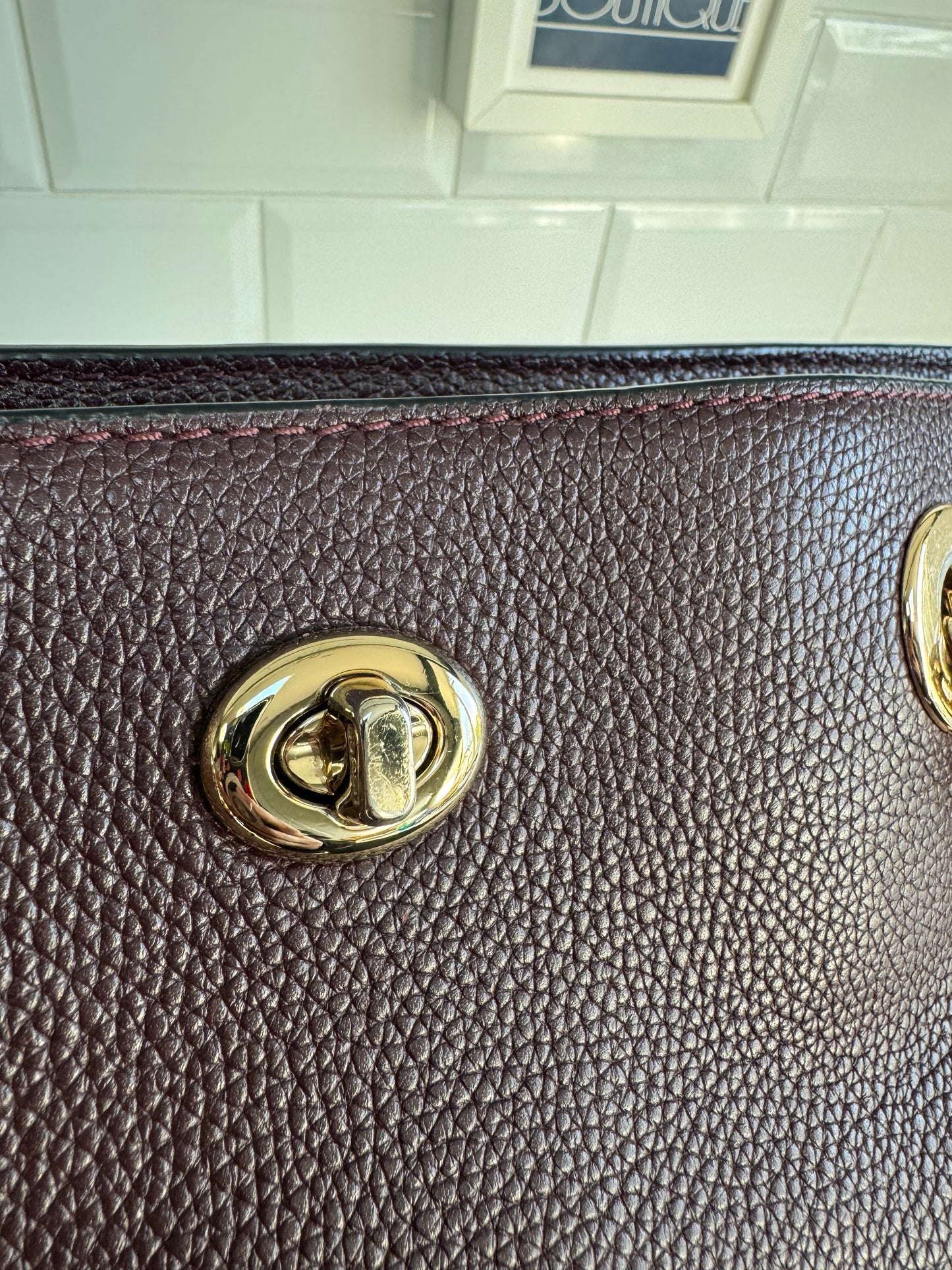 Coach Turnlock Tote - Burgundy