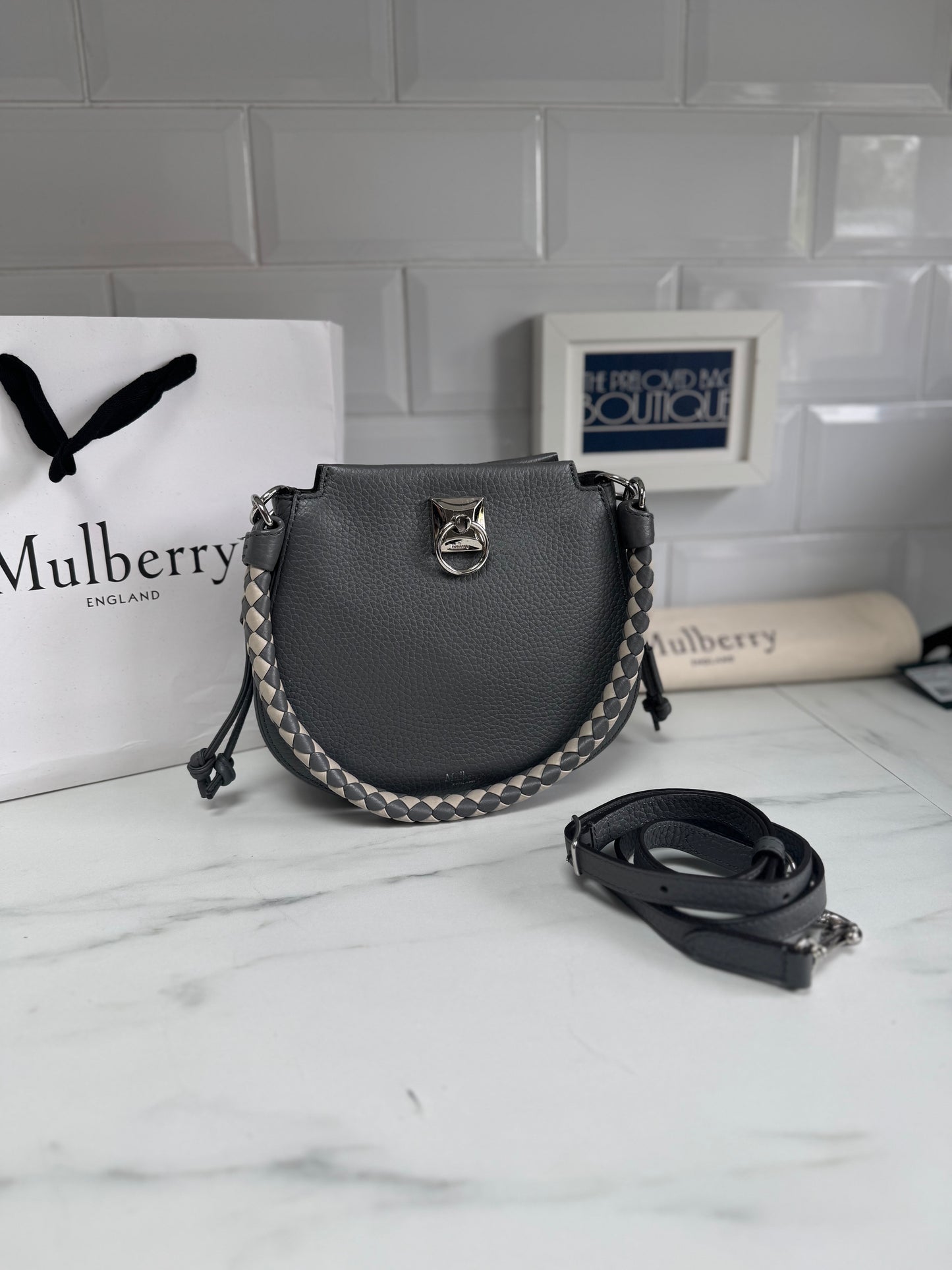 Mulberry Mini Iris Hobo - Charcoal