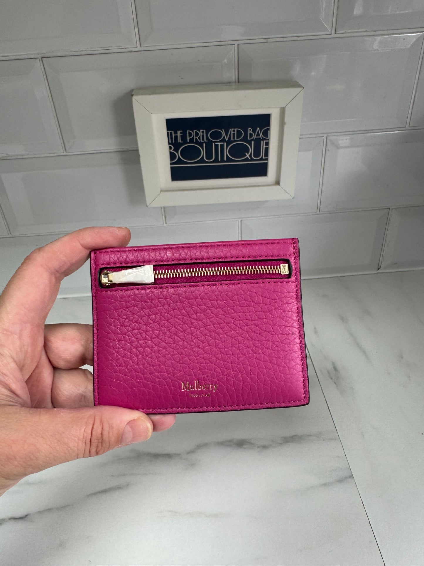 Mulberry Zipped Card Holder - Pink