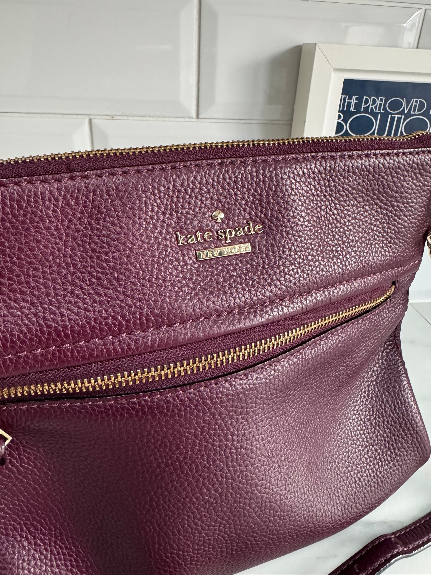 Kate Spade Crossbody Messenger Bag - Burgundy