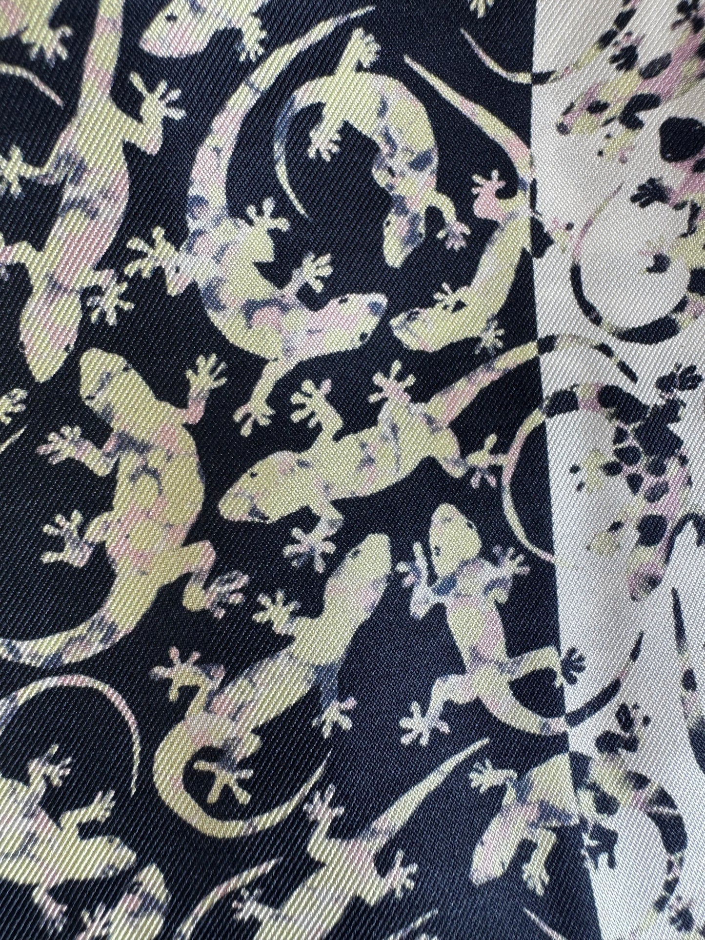 Mulberry Limited Edition Silk Square Scarf Gecko Print - Blue, Cream, Pink