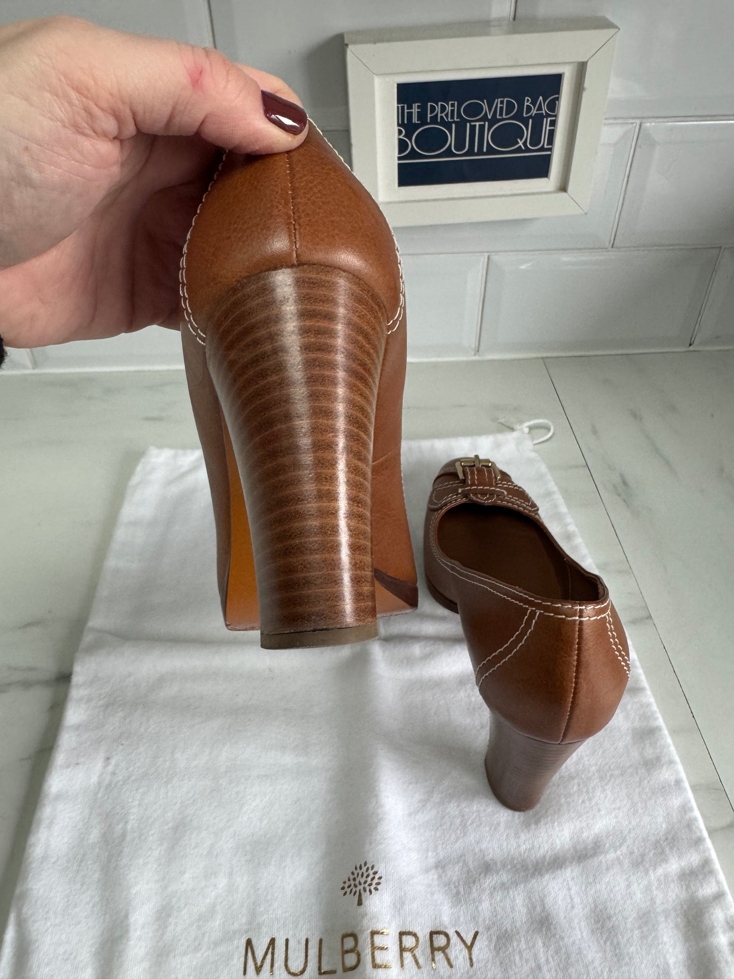 Mulberry Jamie Heels - Oak NVT