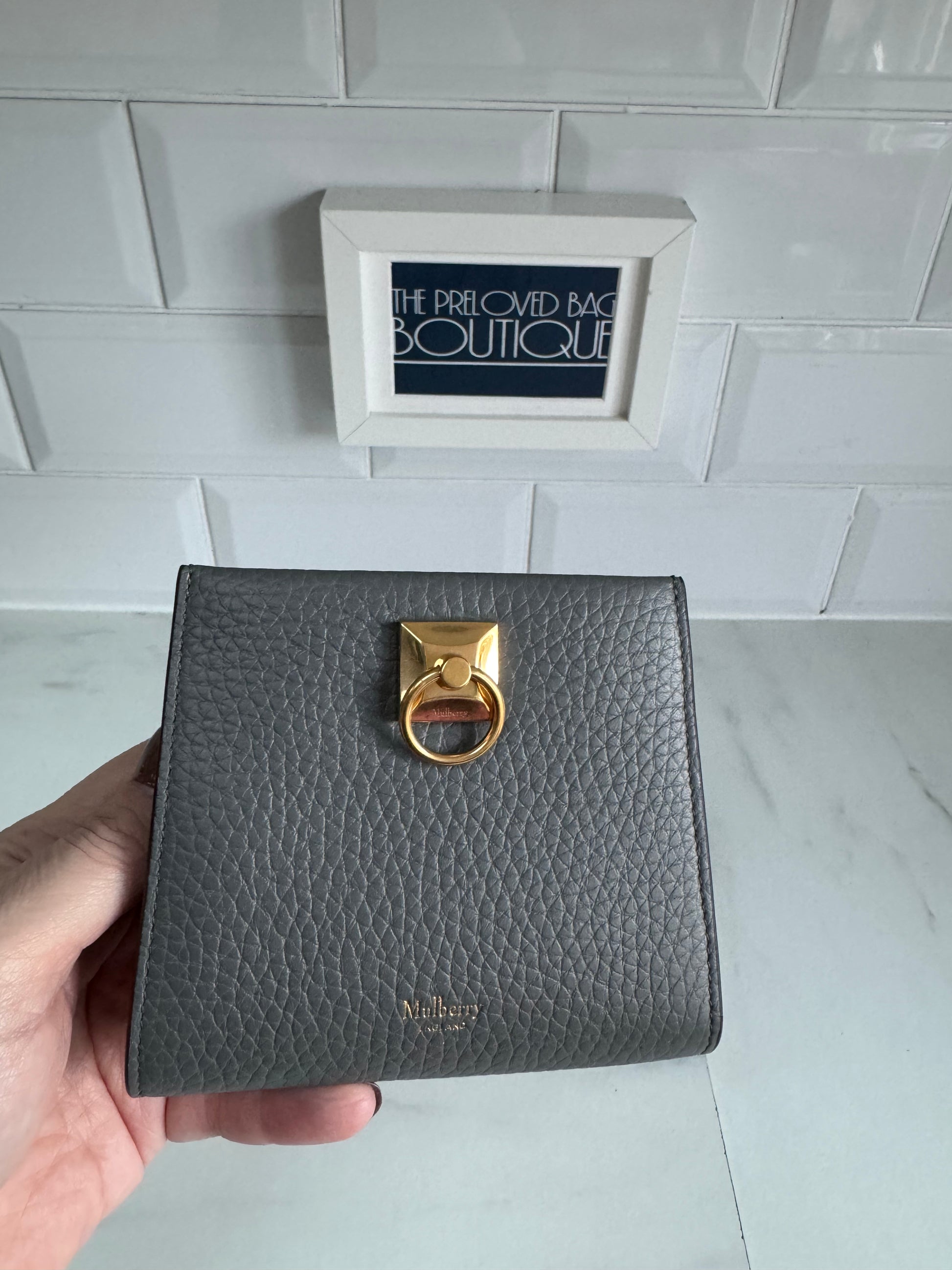 Mulberry Iris Zip Around Coin Wallet Grey The Preloved Bag Boutique