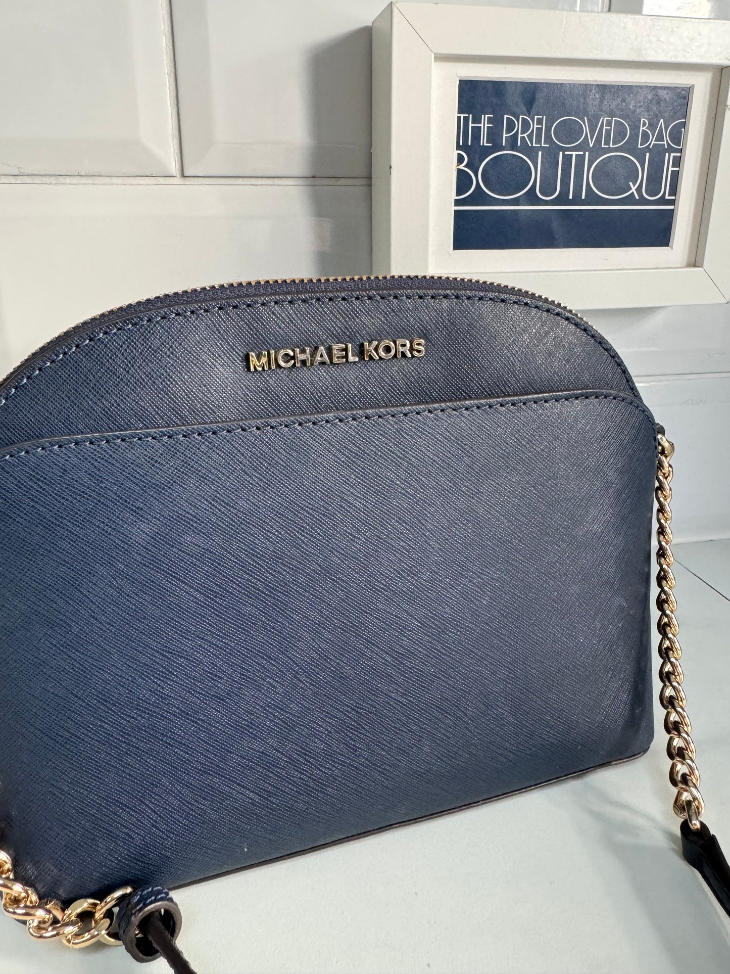 Michael Kors Emmy Dome shoulder bag - Navy blue