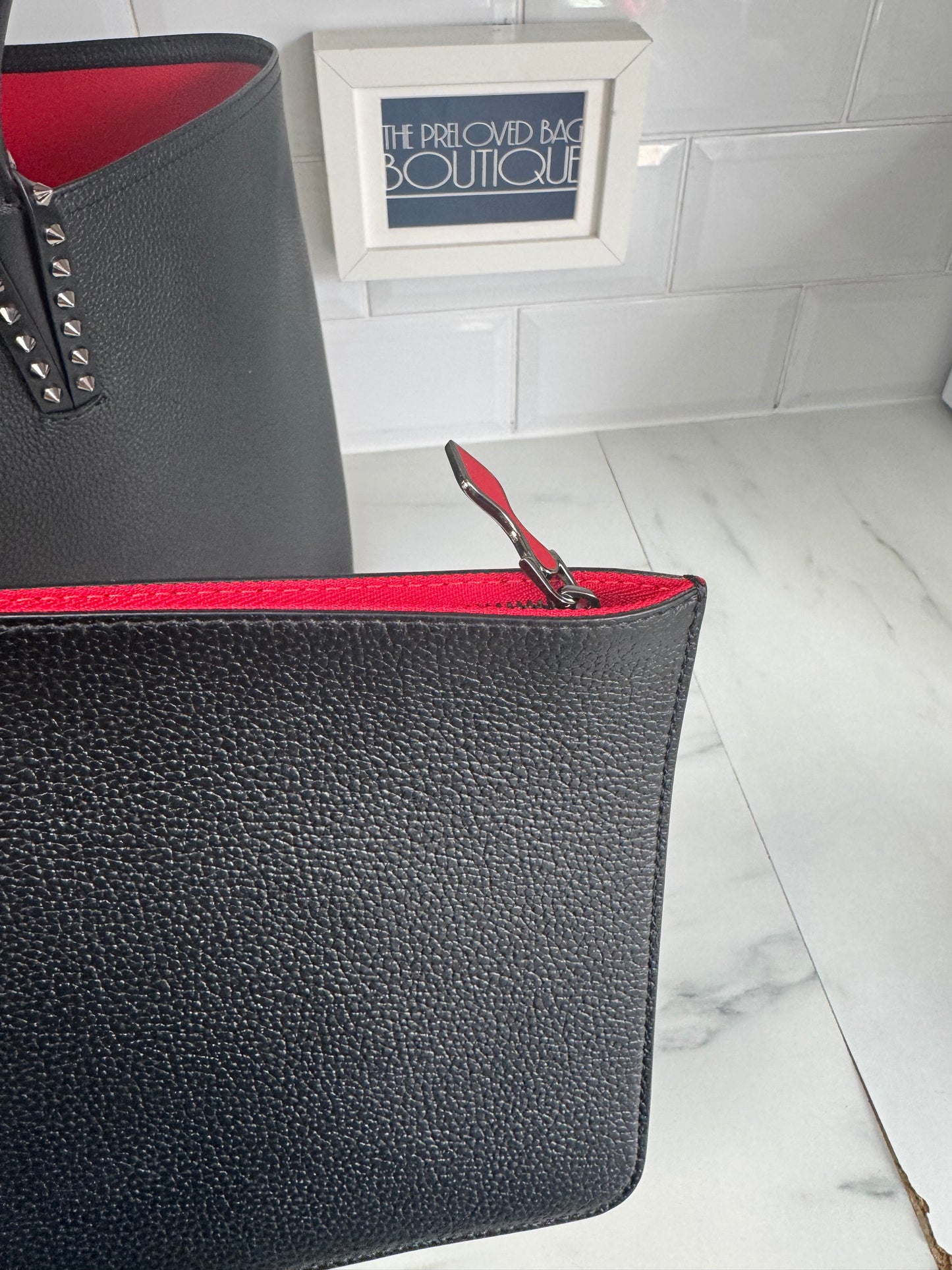Christian Louboutin Cabata Tote - Black and Red